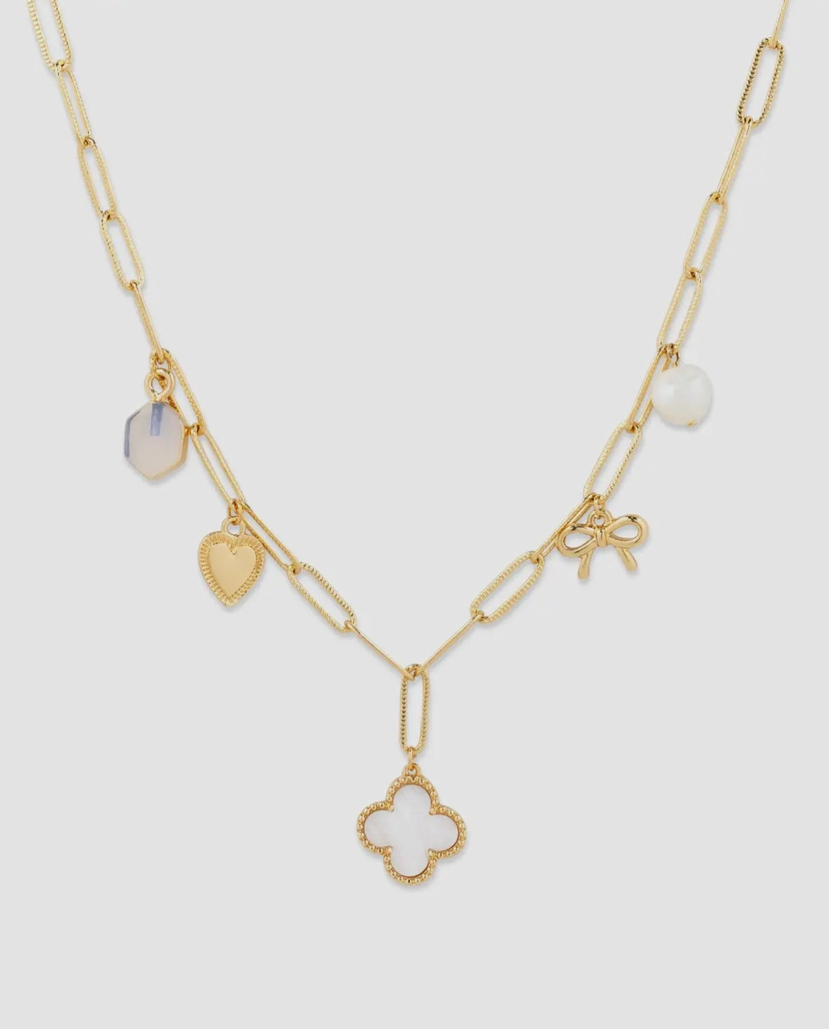 White Clover Charm Necklace