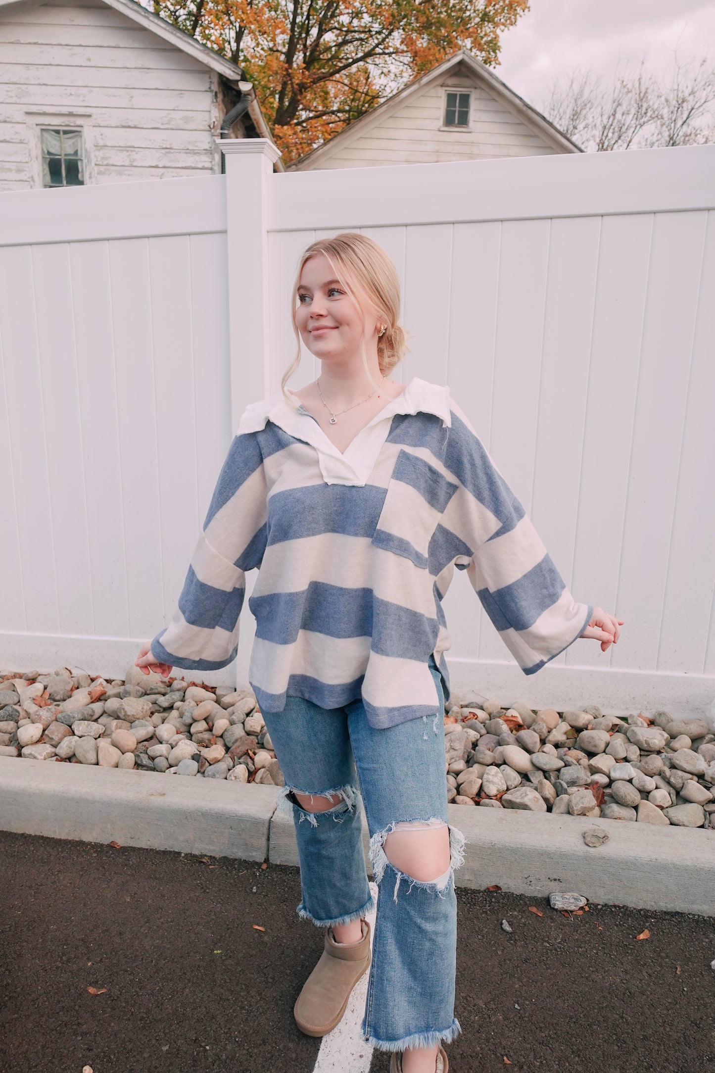 Stay Cozy Oversized Sweater Blue