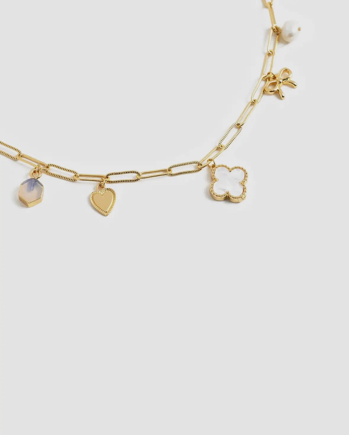 White Clover Charm Necklace