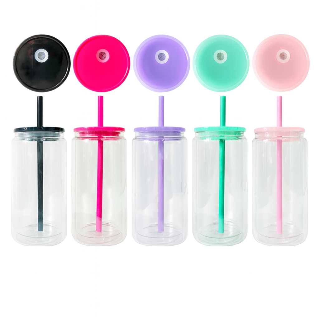 16oz Colored Acrylic Customizable Snow Globe Cup