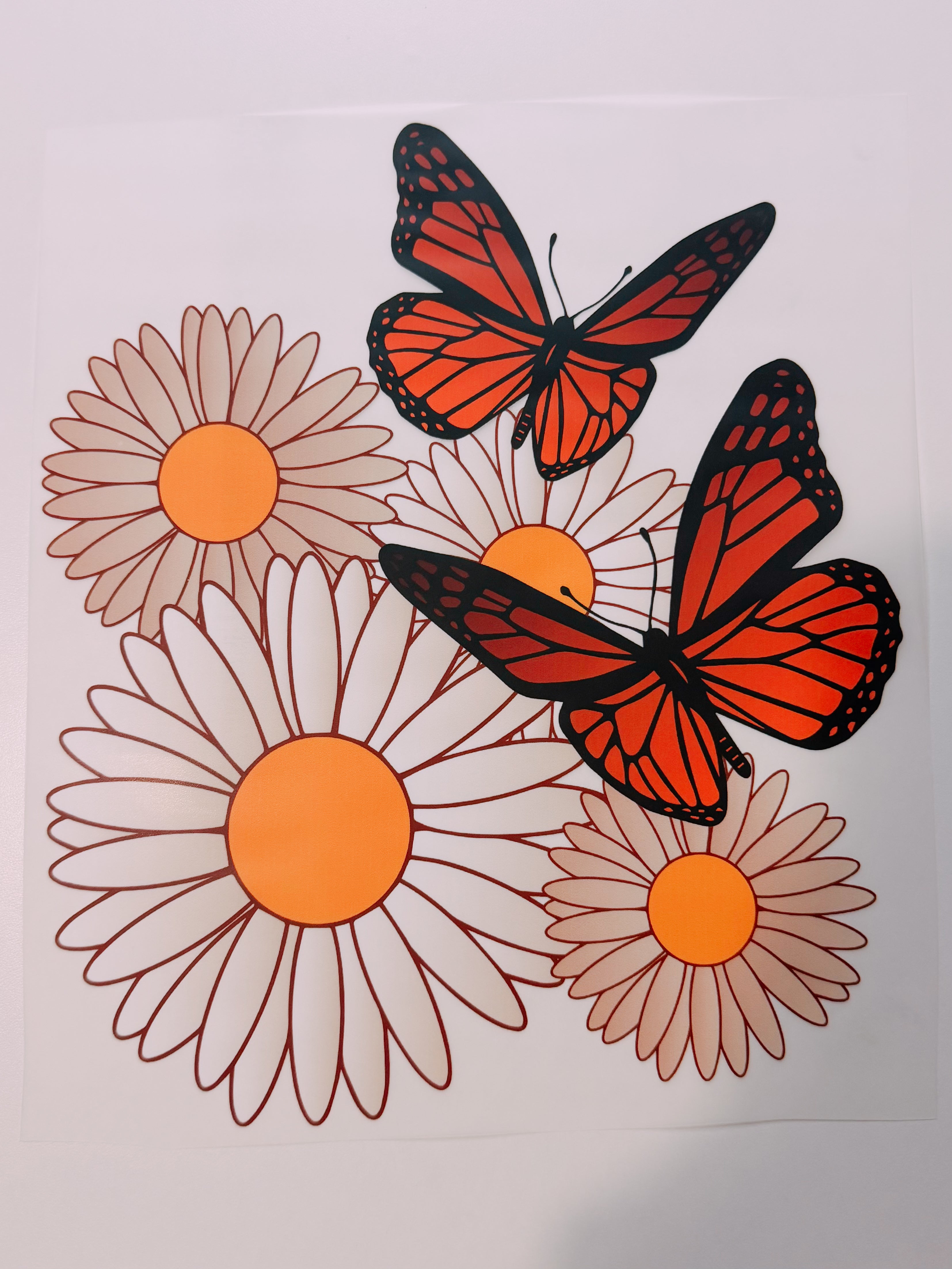 Butterfly and Flowers transfer