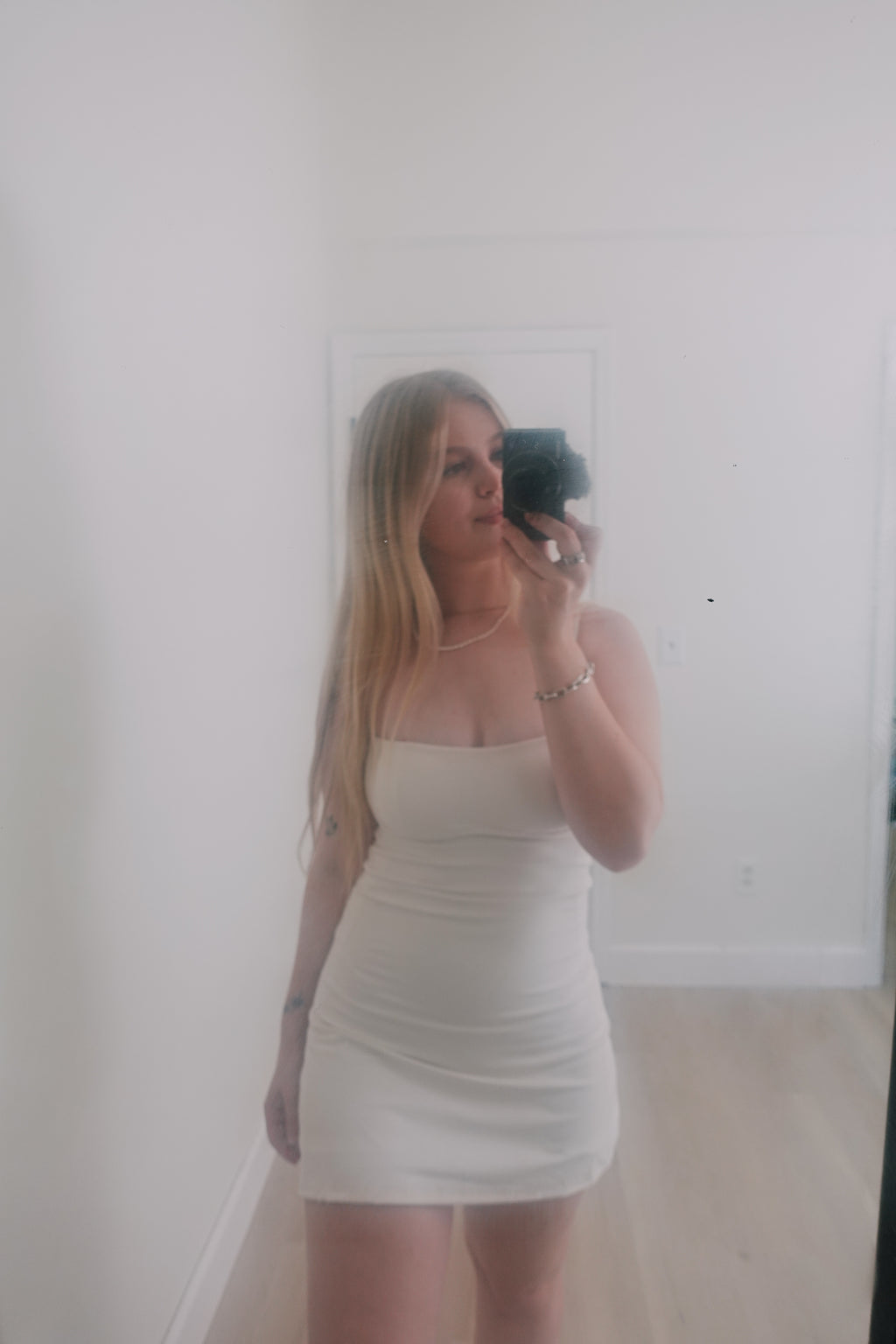 Cream Sweetheart Active Dress