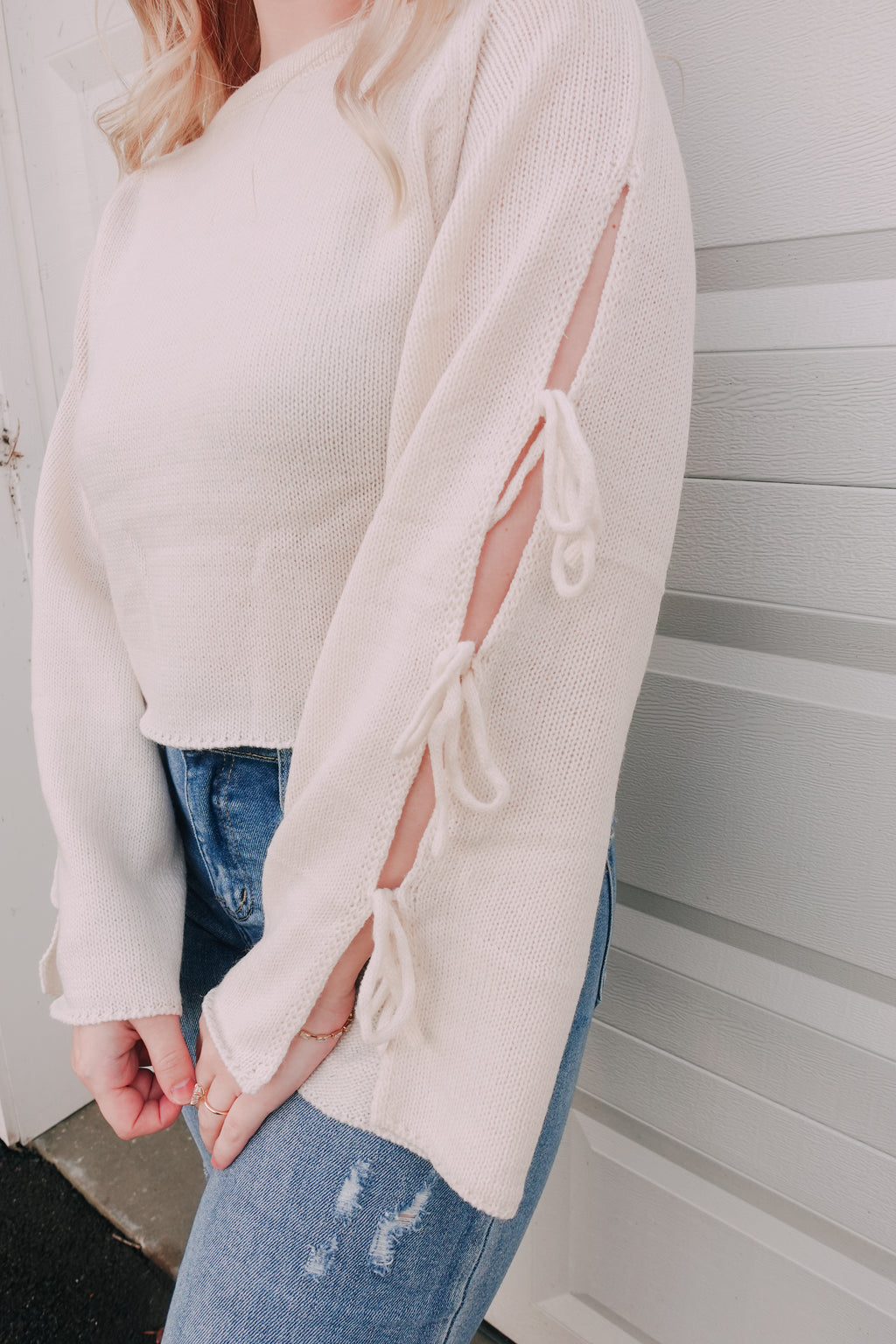 Ivory Ribbon Sweater