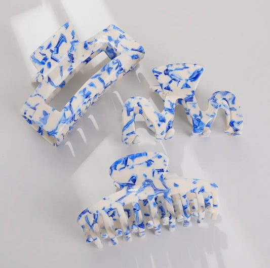 Coastal Blue Large Claw Clips