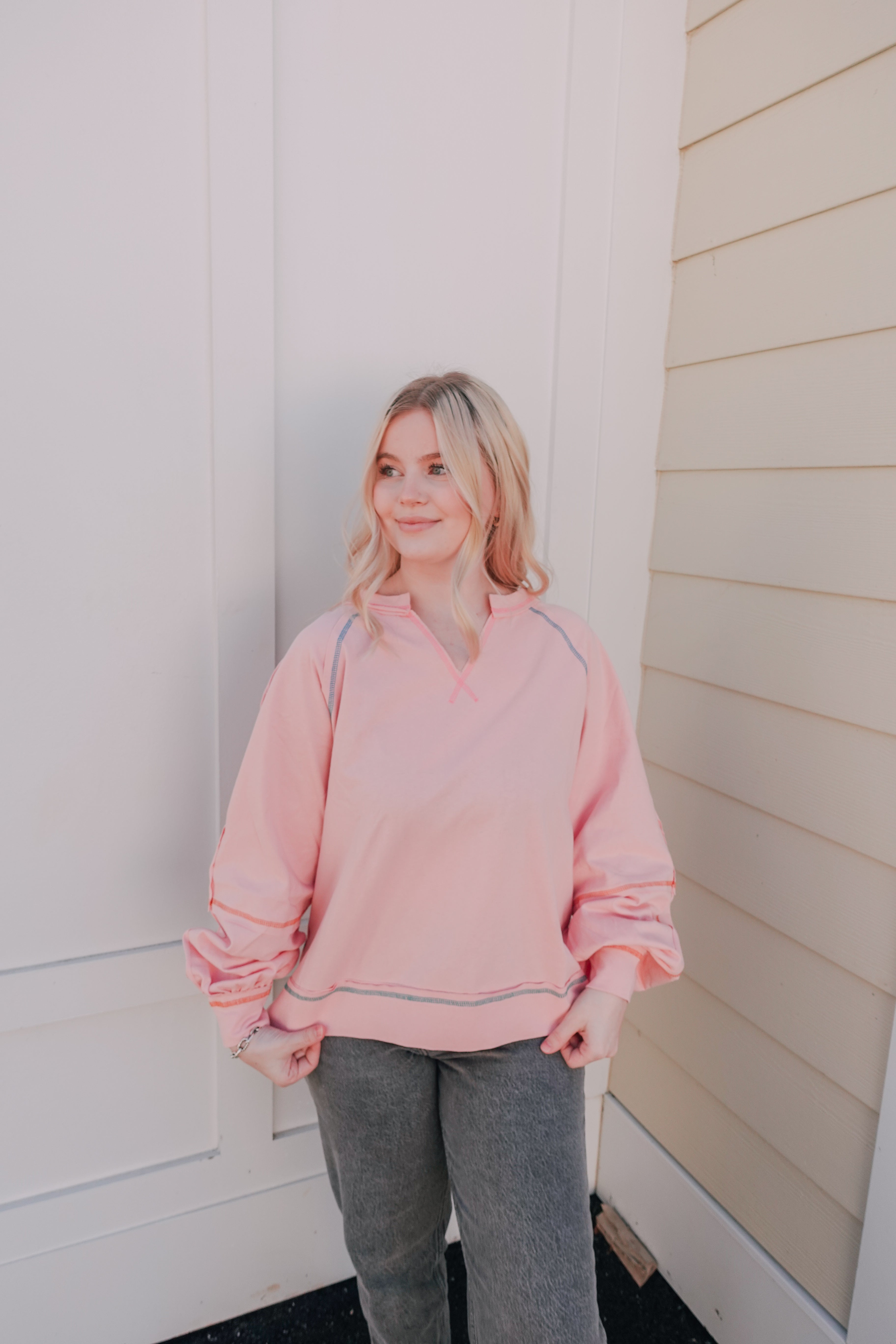 Girly Girl Multicolor Seam Pullover