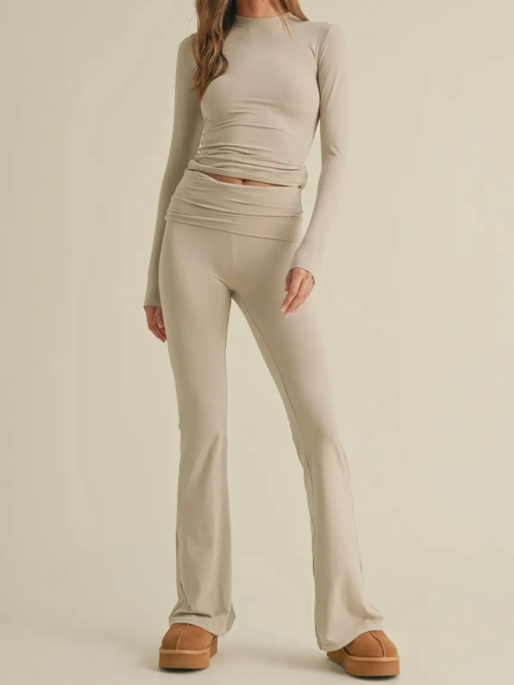 Taupe Fold Over Lounge Set