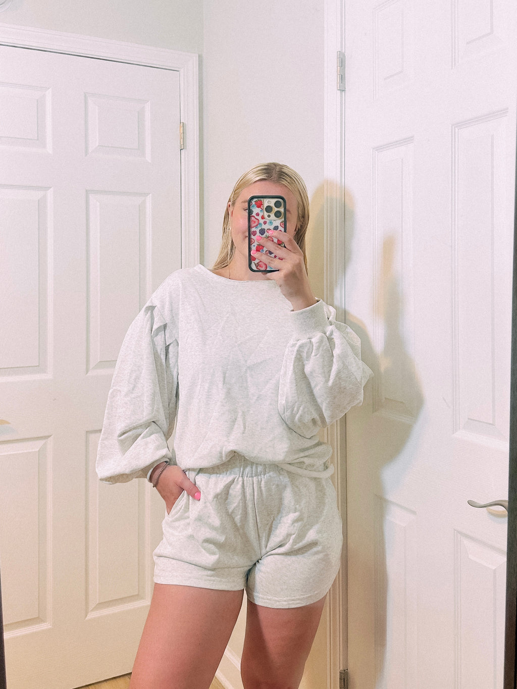 Heather Ash French Terry Top and Shorts Set