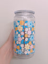 Blue and yellow florals wrap