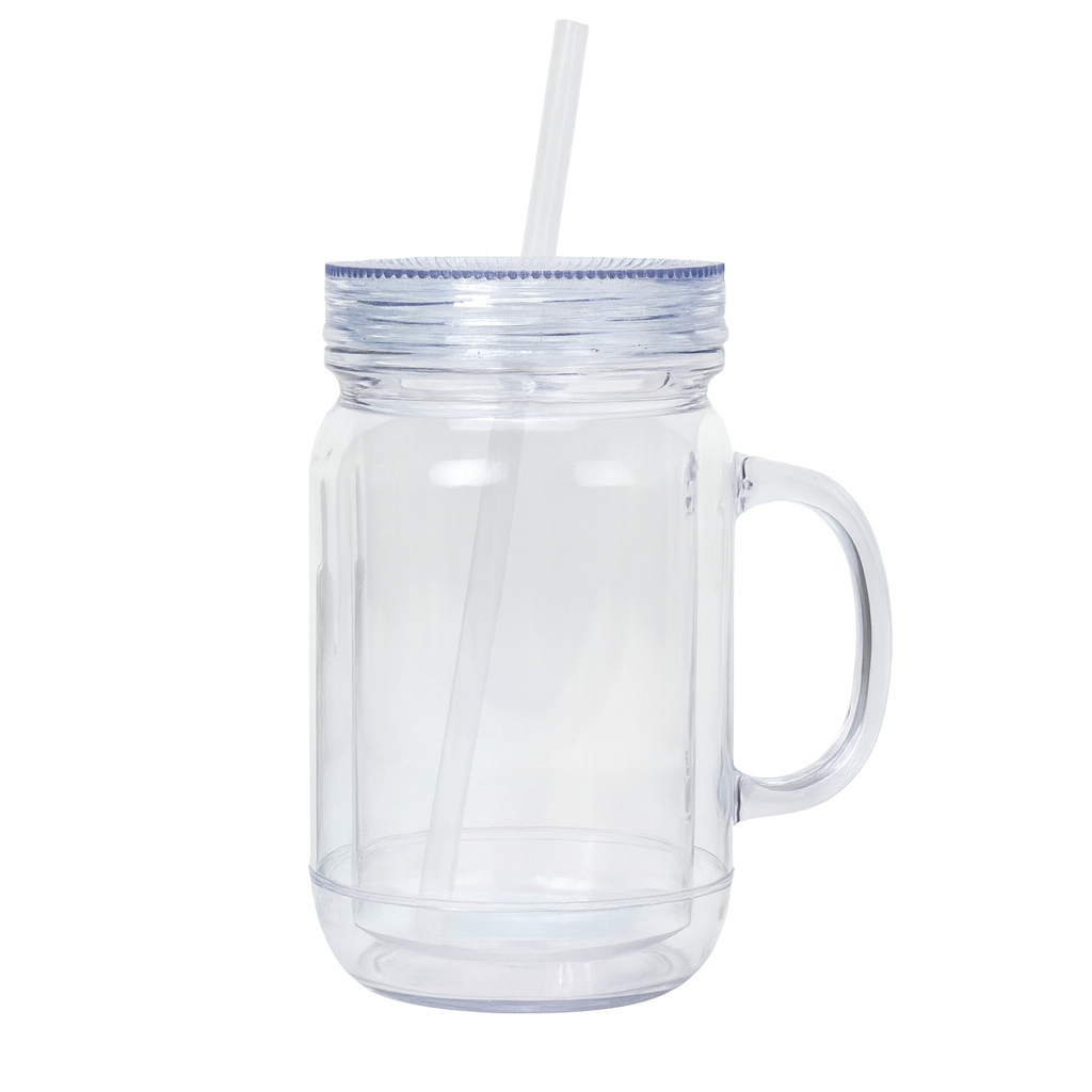 20oz Acrylic Mason Jar Customizable Snow Globe Cup