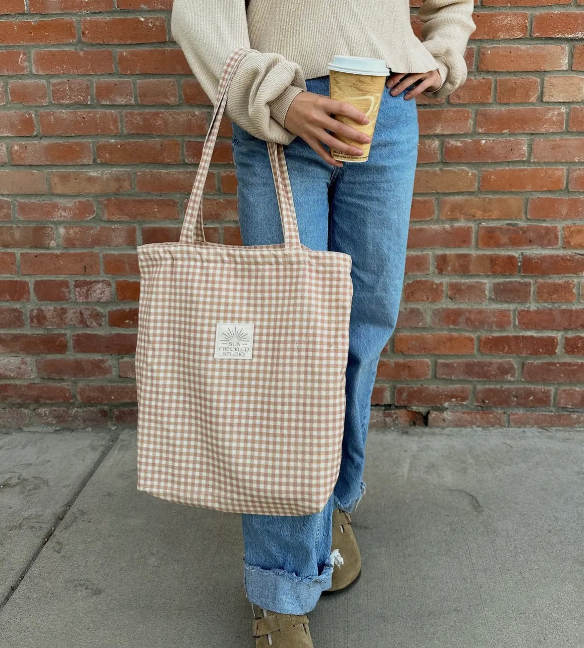 Chai Gingham Tote