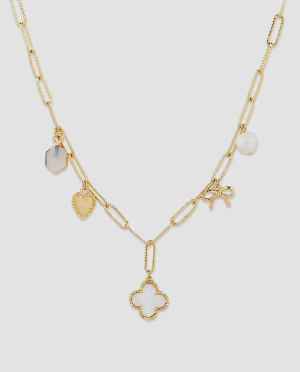 White Clover Charm Necklace