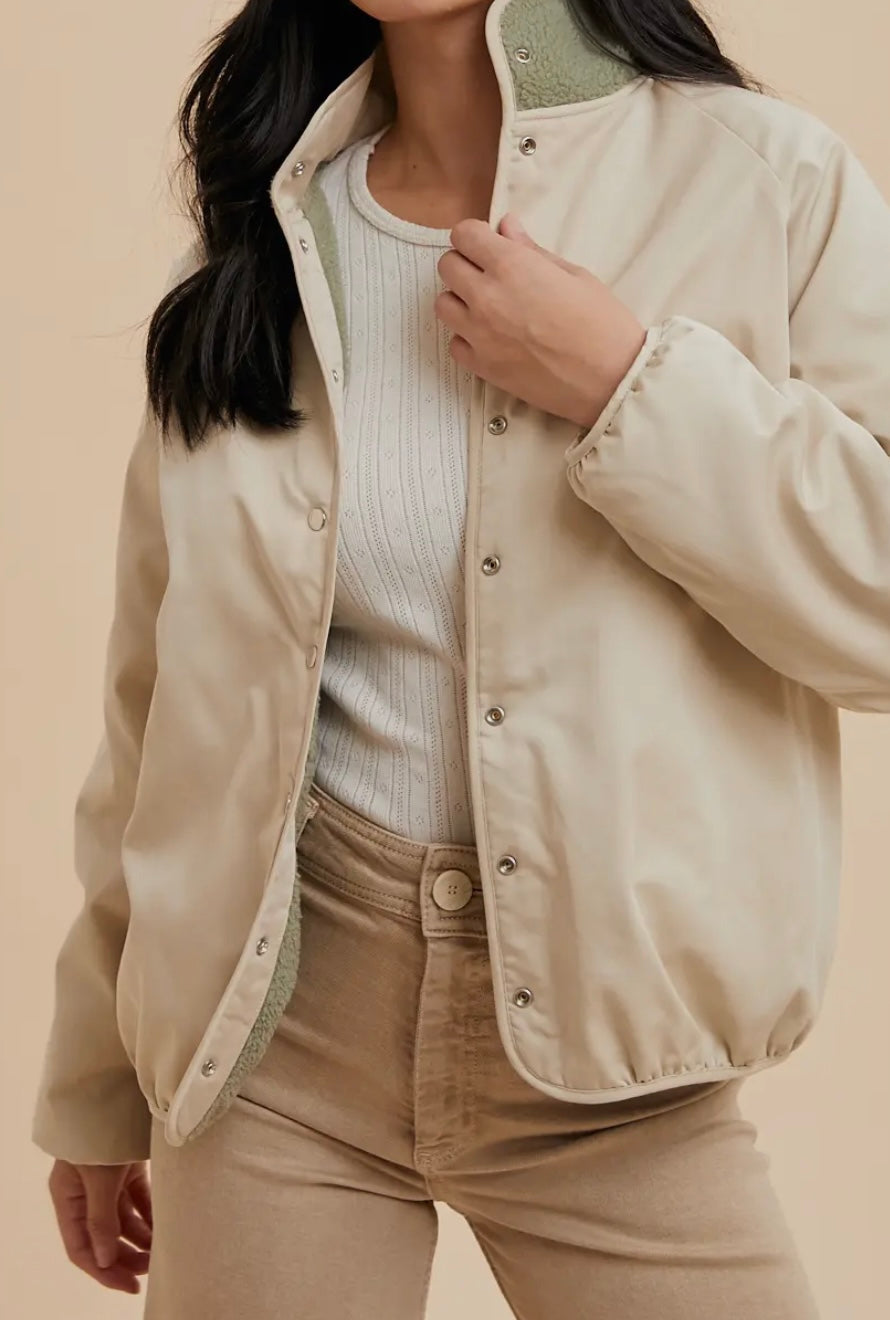 Sage Reversible Sherpa Jacket