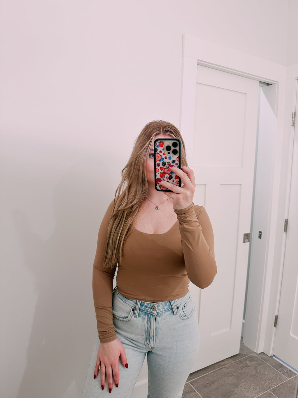 Staple Brown Long Sleeve Top