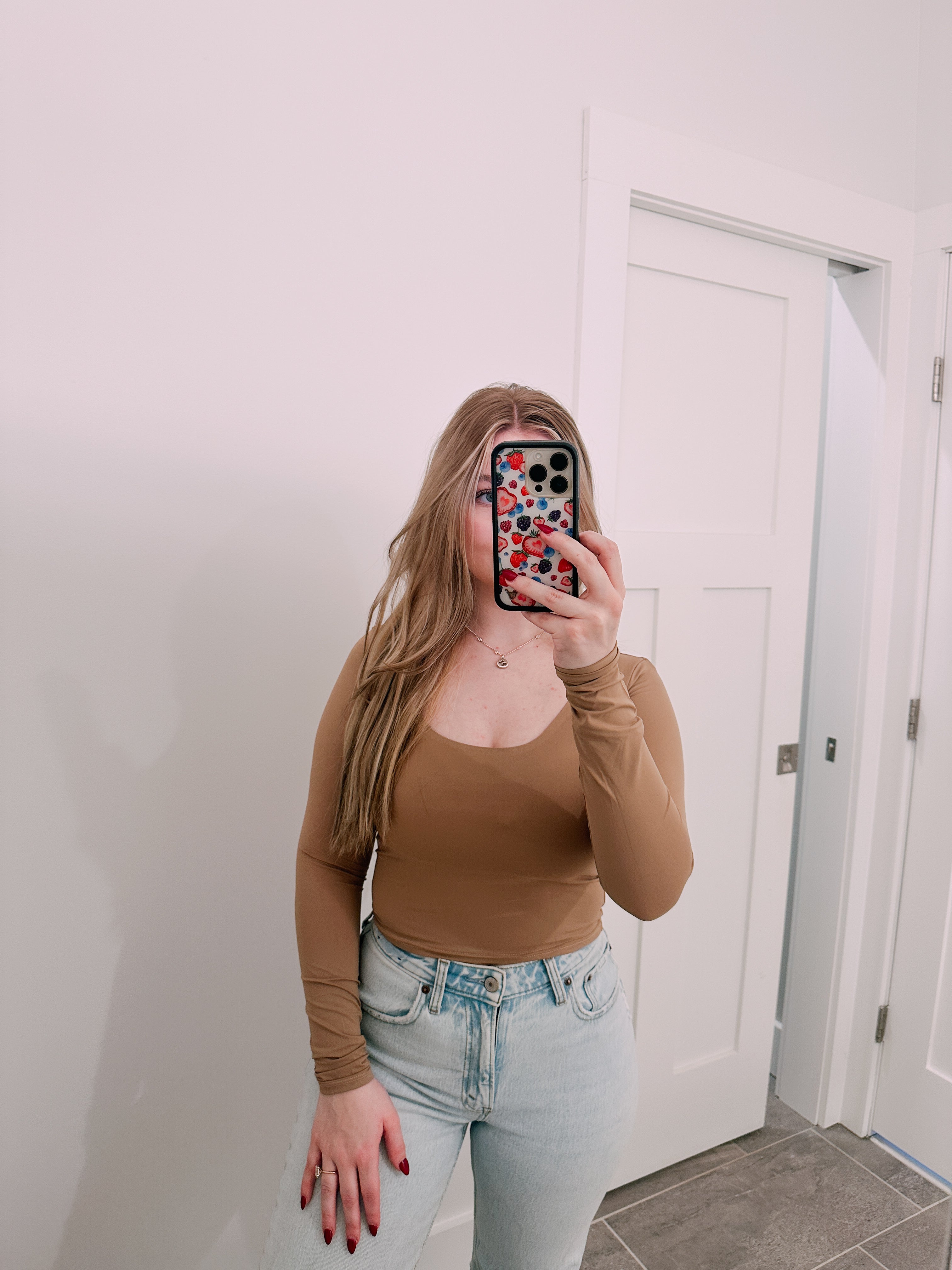 Staple Brown Long Sleeve Top