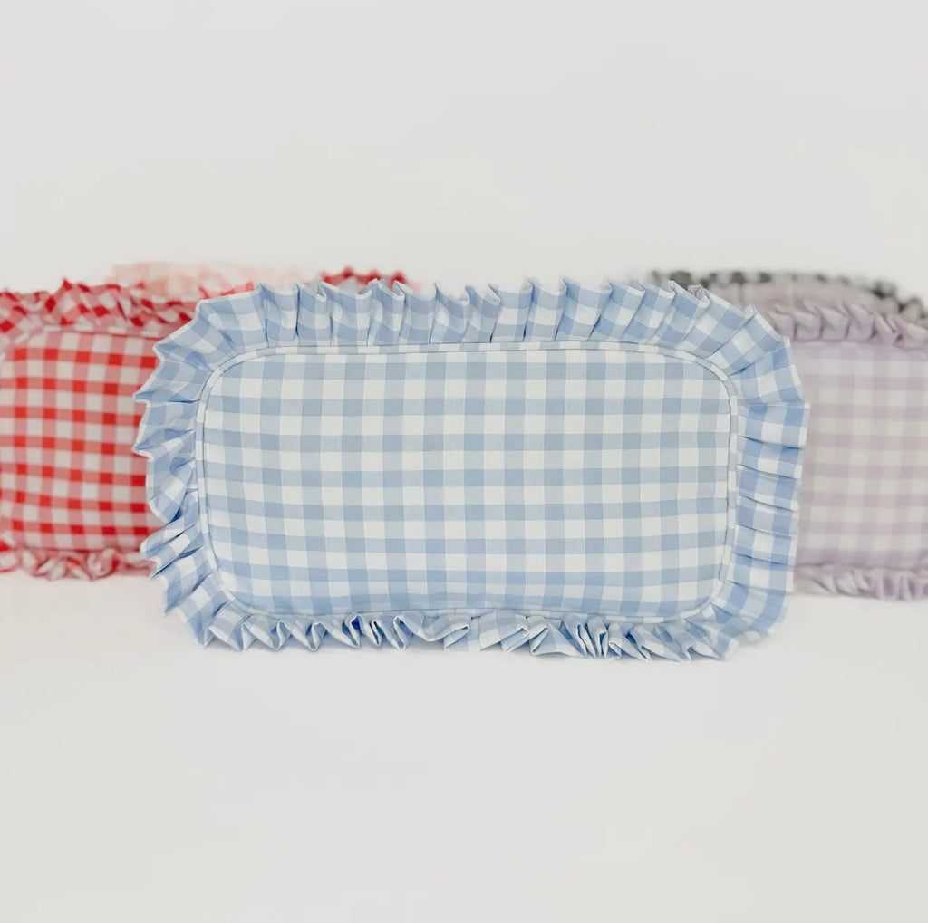Gingham Frilly Makeup Bags