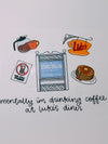 Drinking coffee at Luke’s transfer