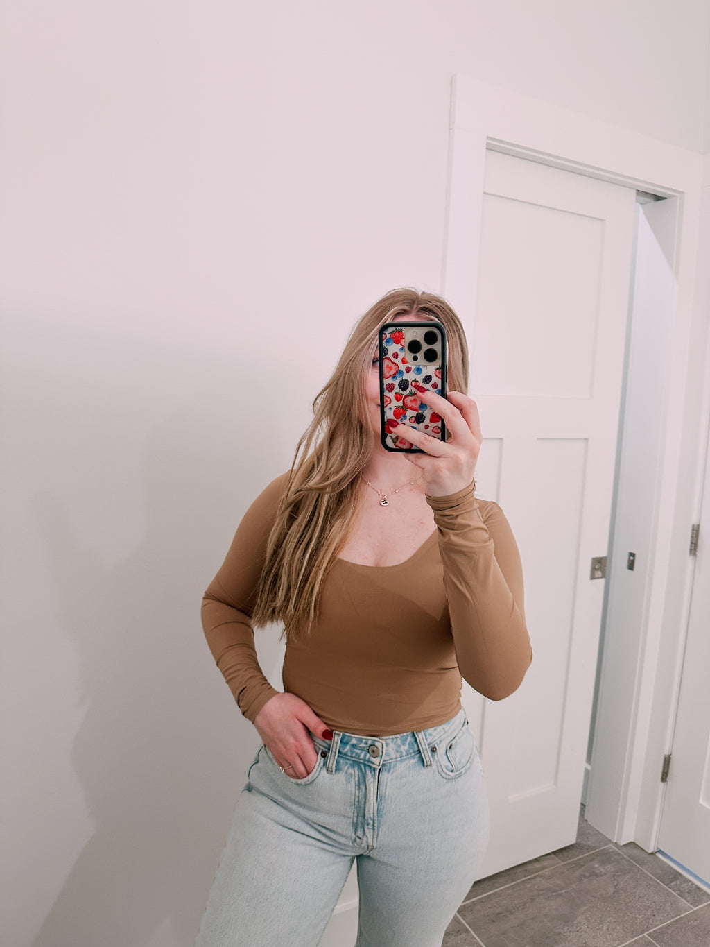 Staple Brown Long Sleeve Top