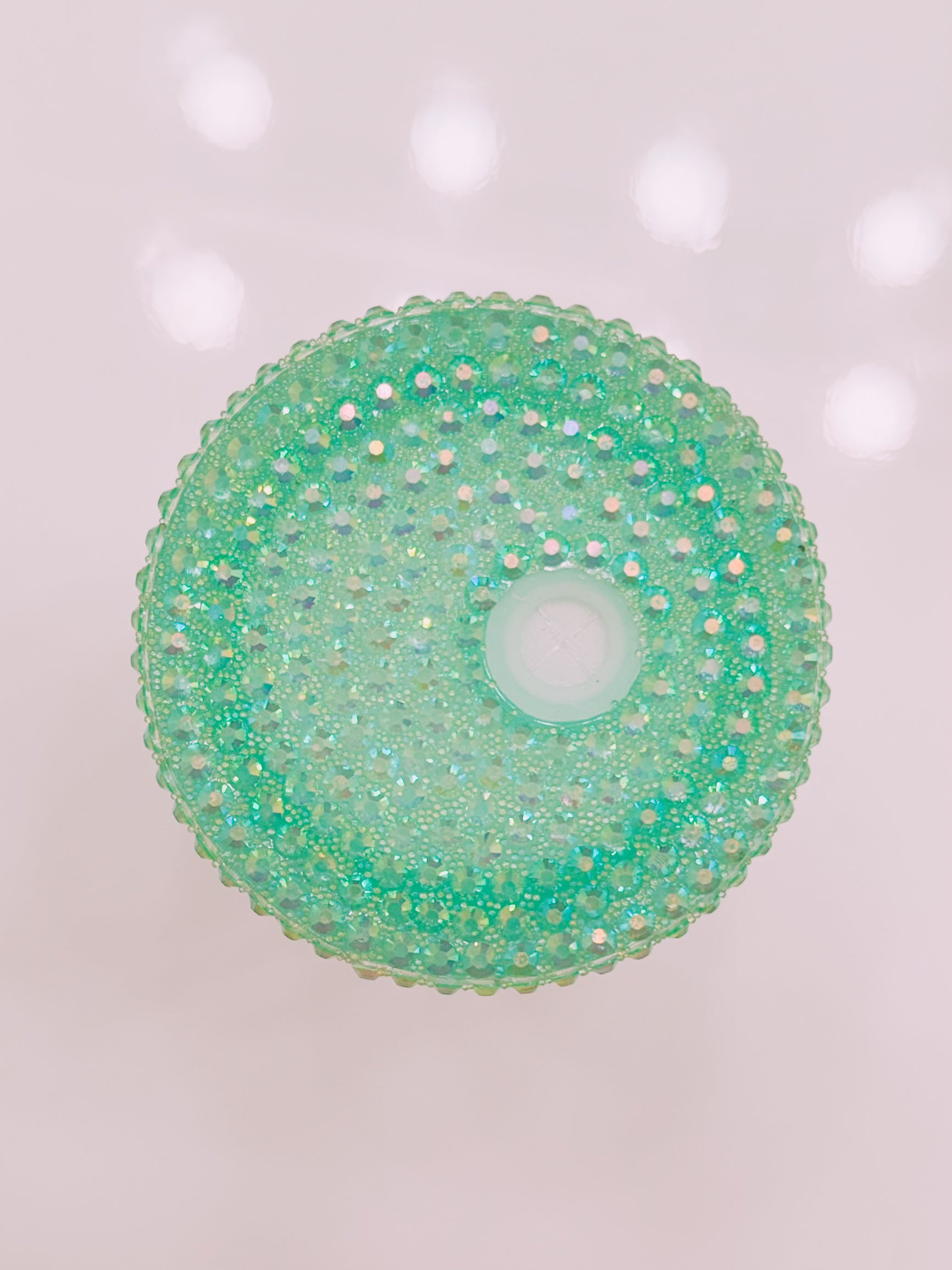 Green Rhinestone Lid