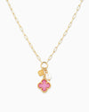 Pink Clover Charm Necklace