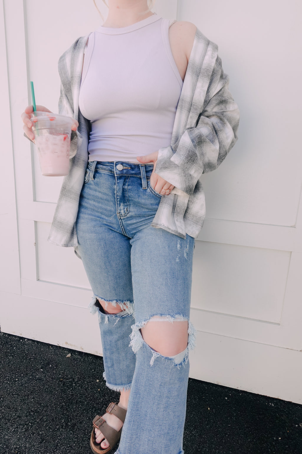 High Rise Distressed Denim