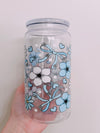 White and blue flower wrap