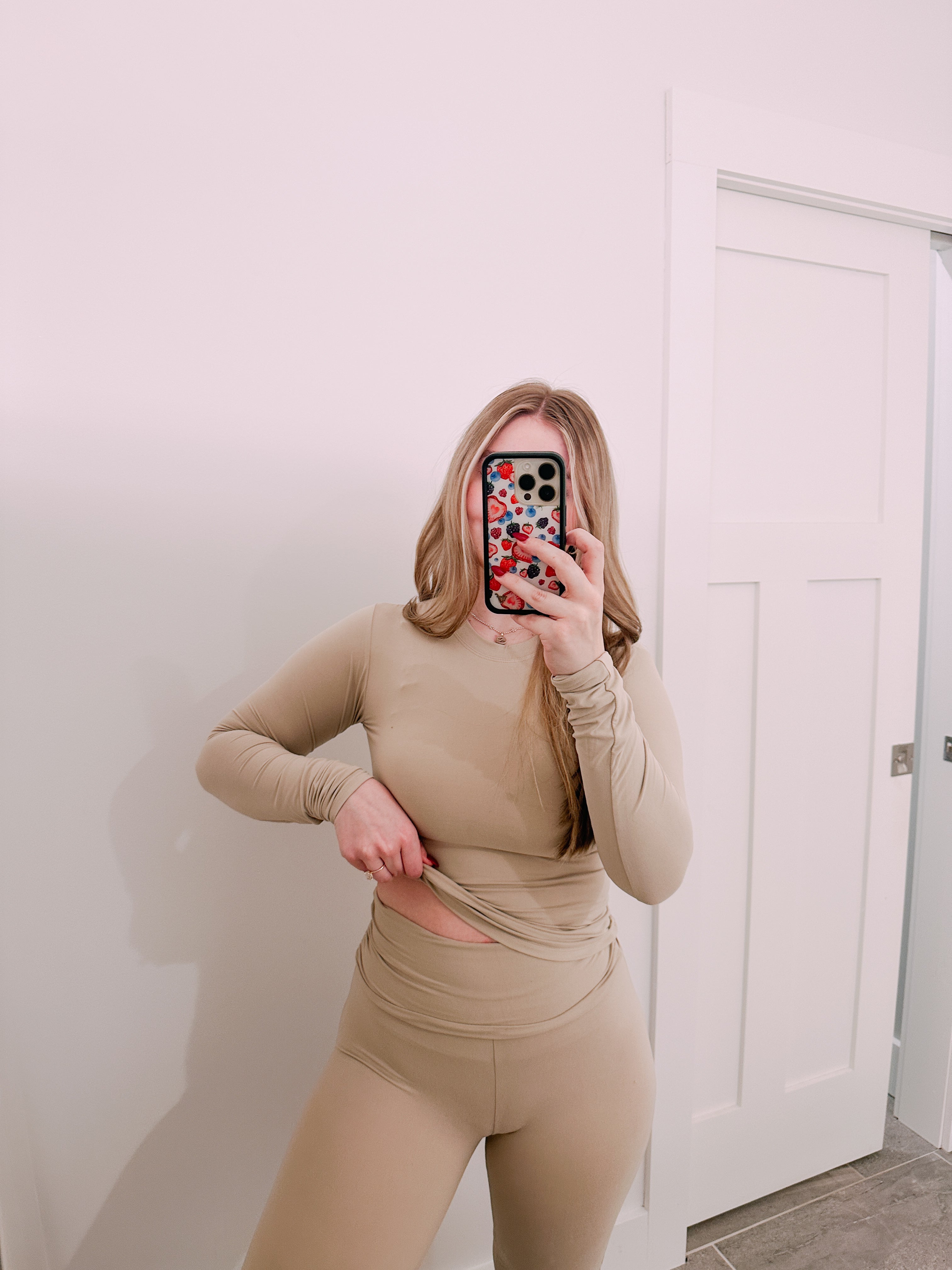 Taupe Fold Over Lounge Set