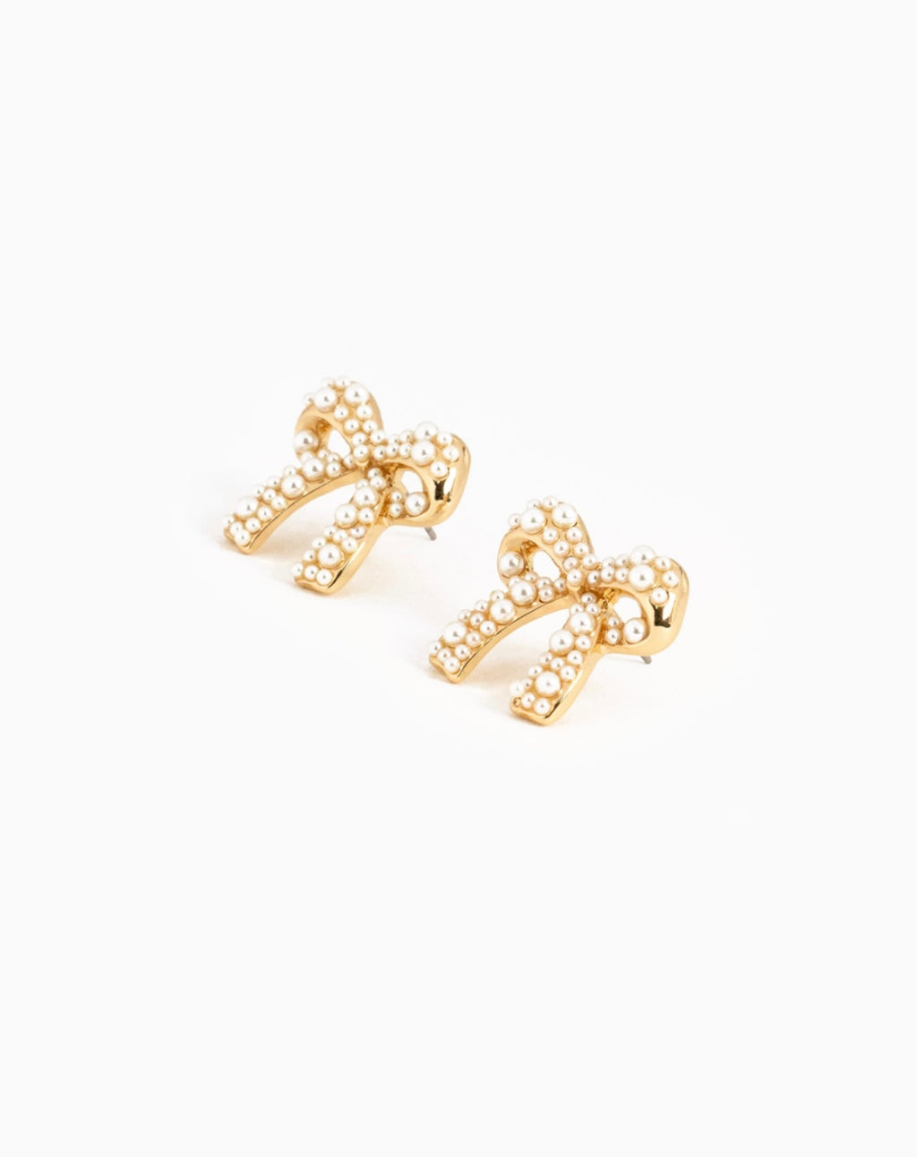 Pearl Pave Bow Earrings