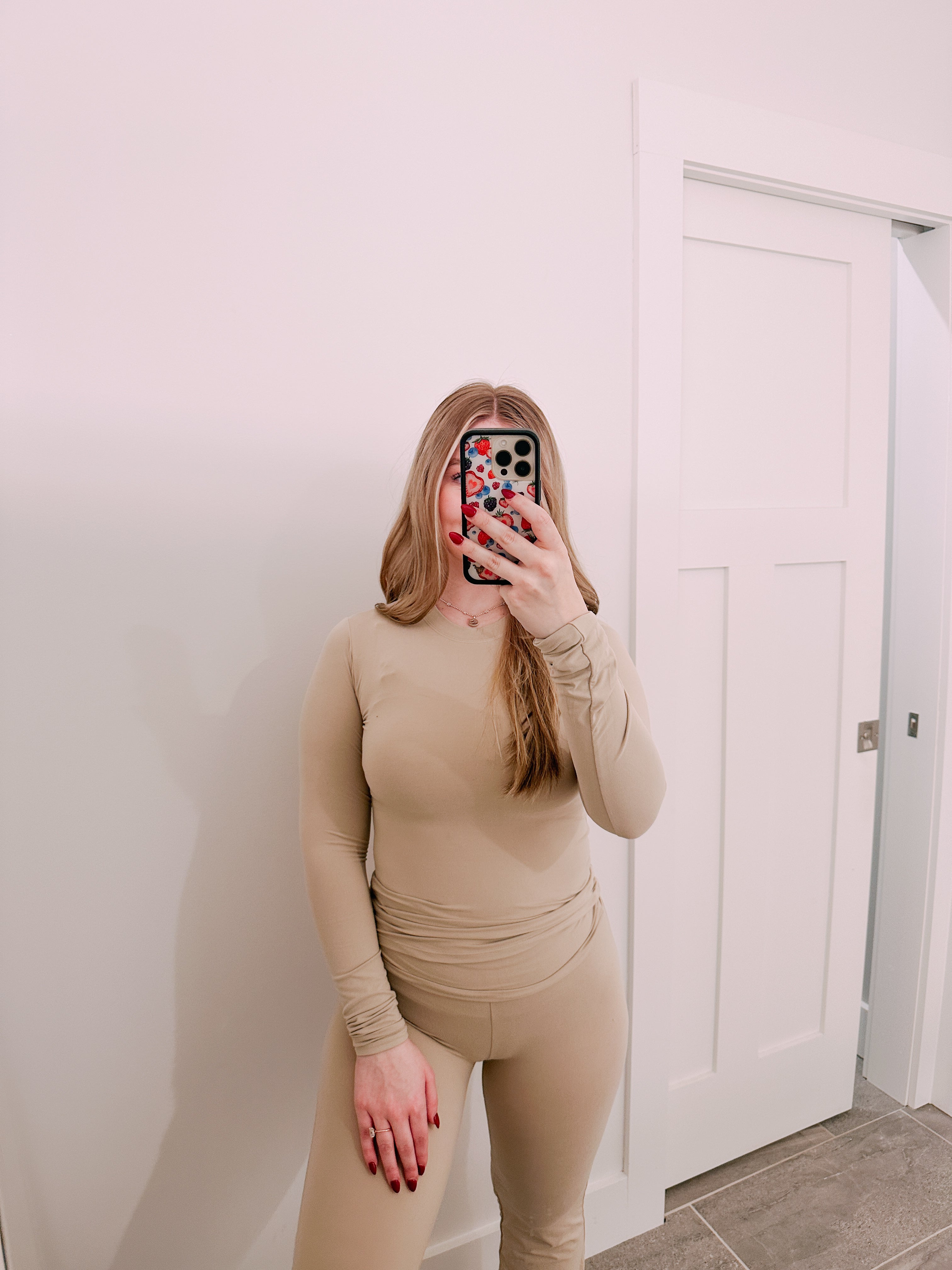 Taupe Fold Over Lounge Set