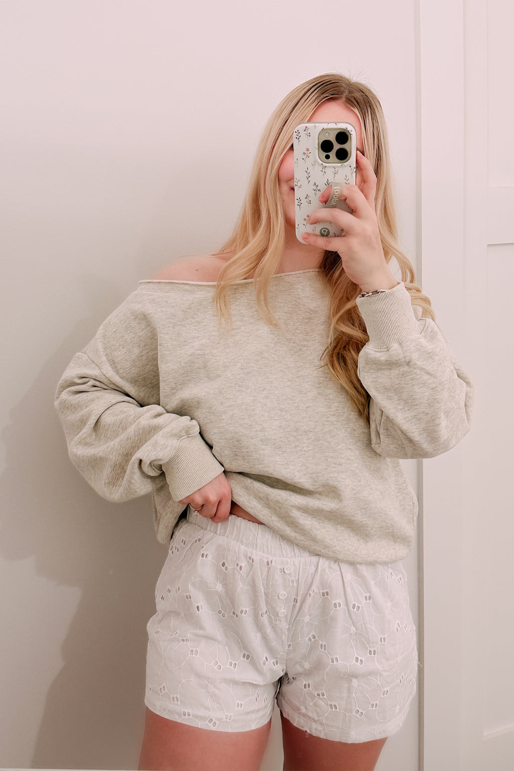 White Floral Boxer Shorts