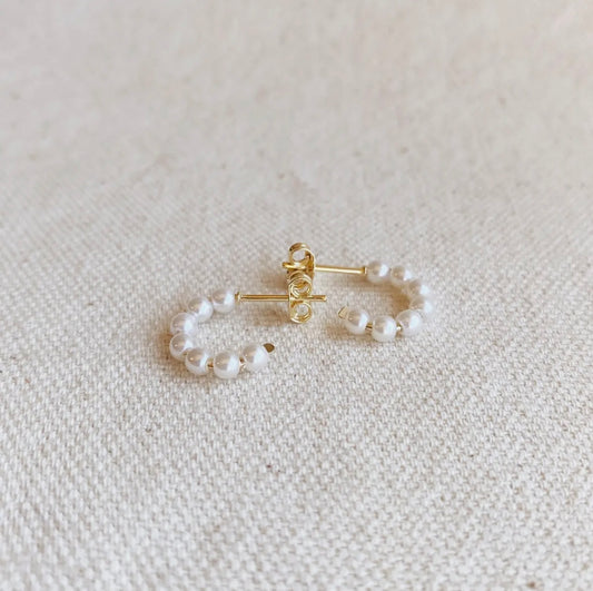 Pearl Bead Hoops