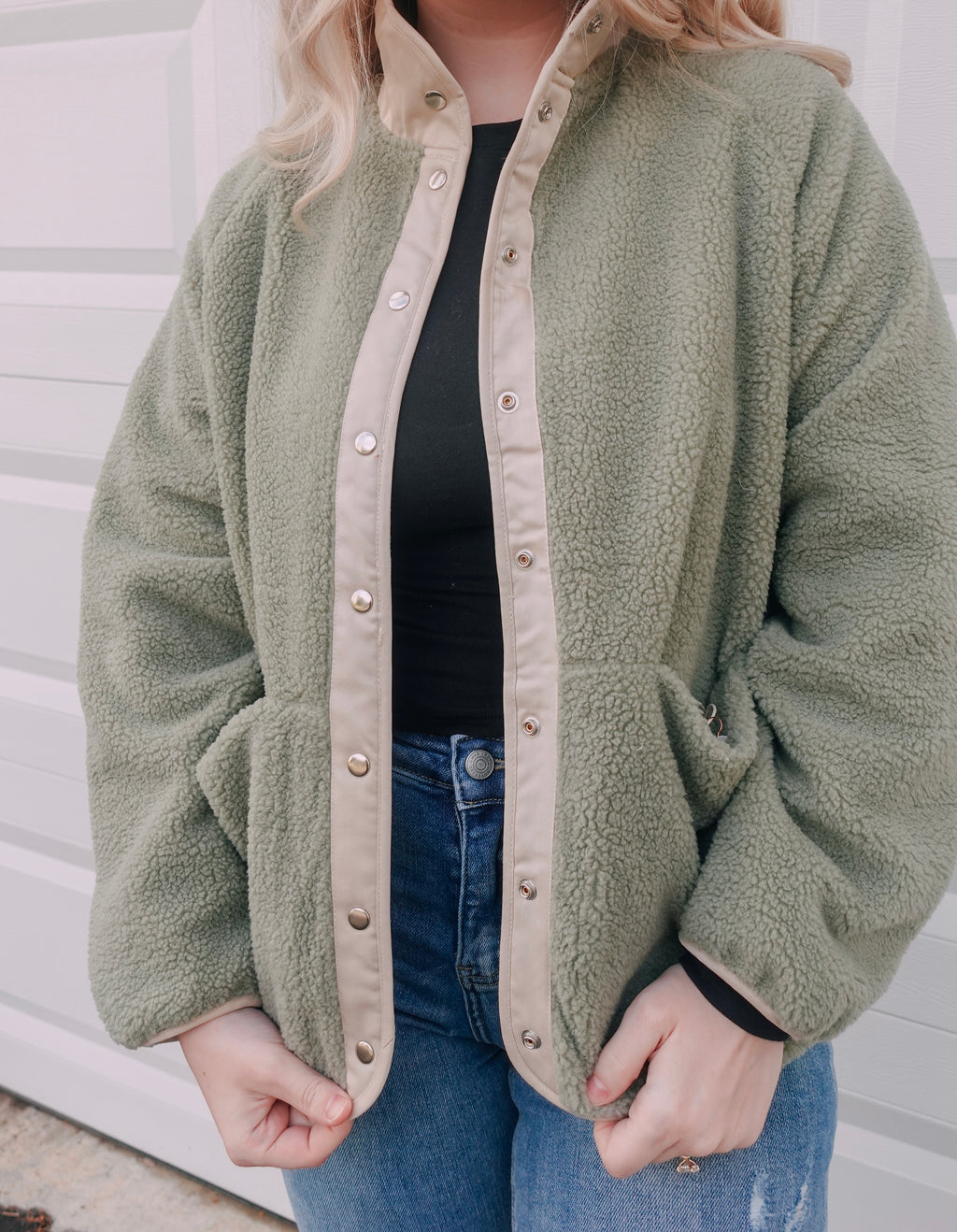 Sage Reversible Sherpa Jacket