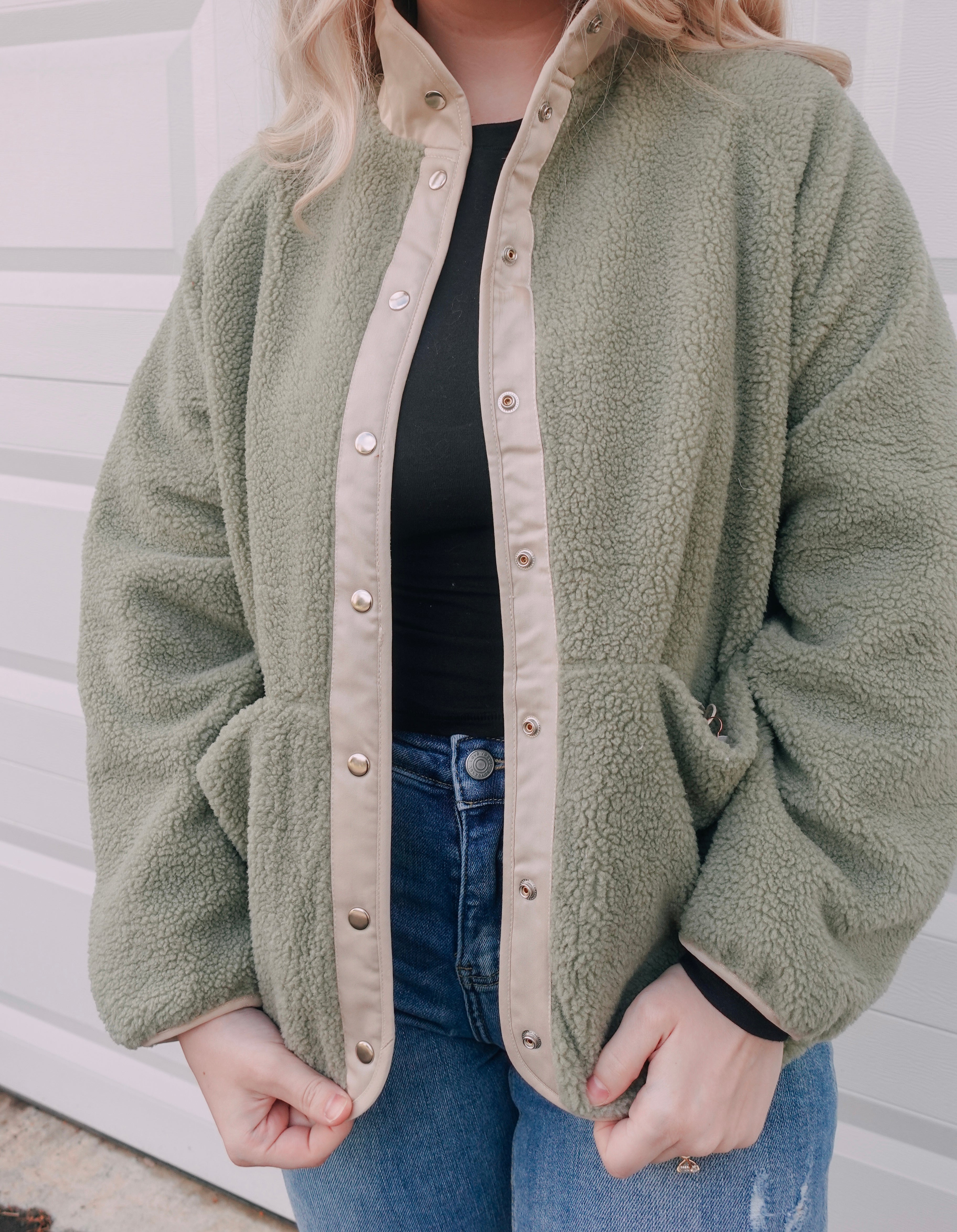 Sage Reversible Sherpa Jacket