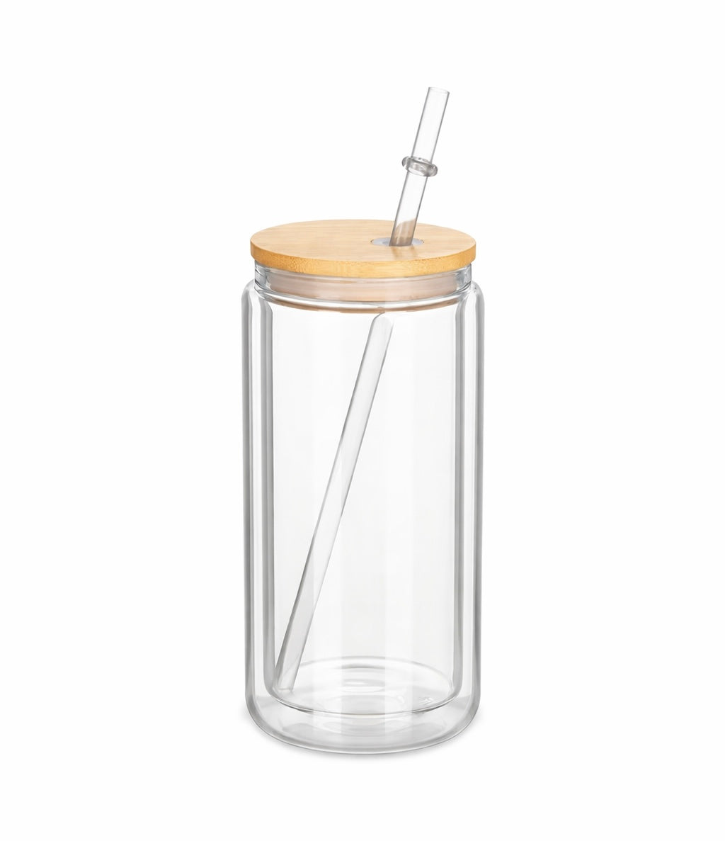 16oz and 20oz Glass Customizable Snow Globe Tumbler