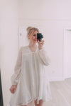 Ivory Embroidered Lace Dress
