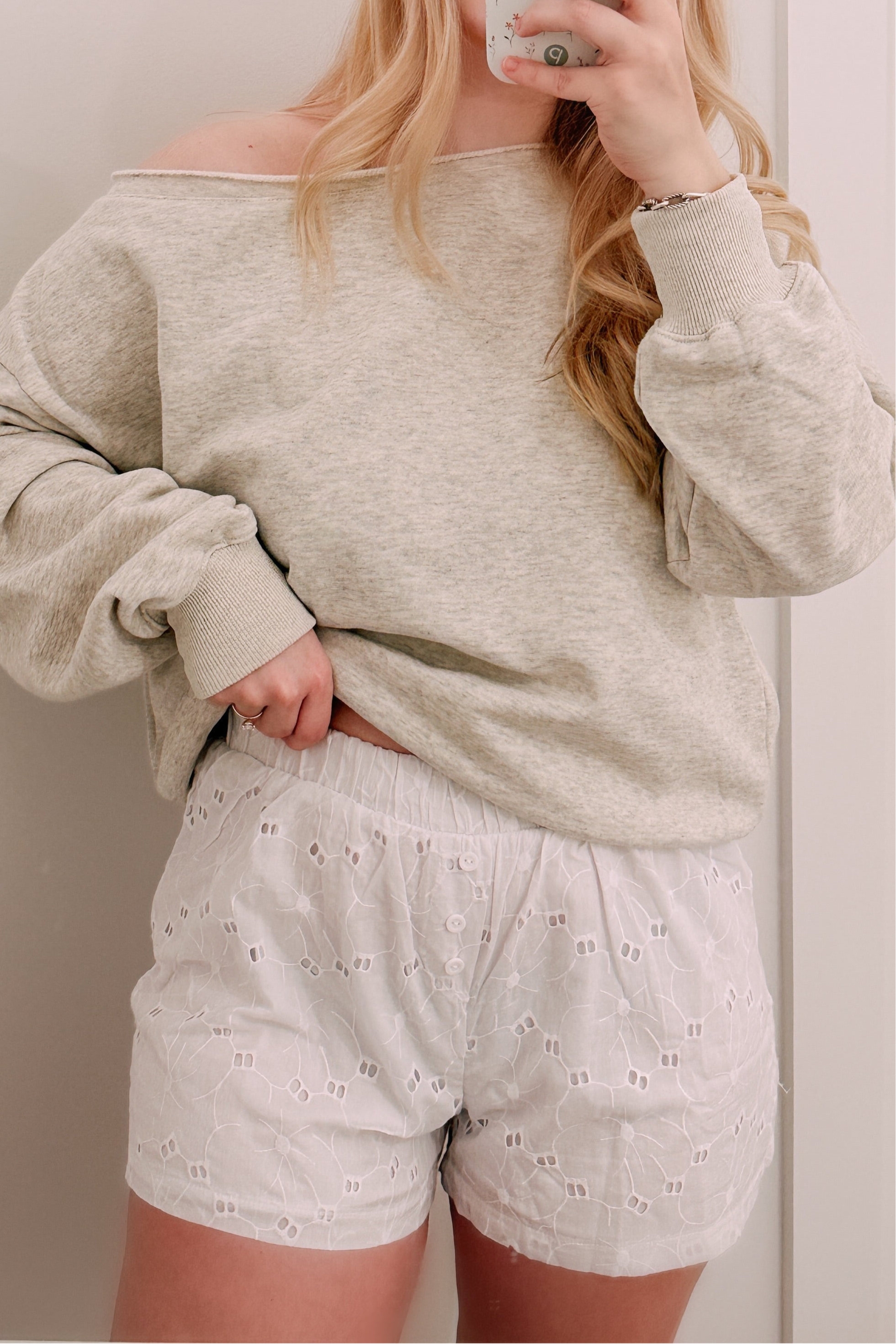 White Floral Boxer Shorts