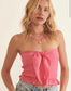 Pink Strapless Stain Tube Top