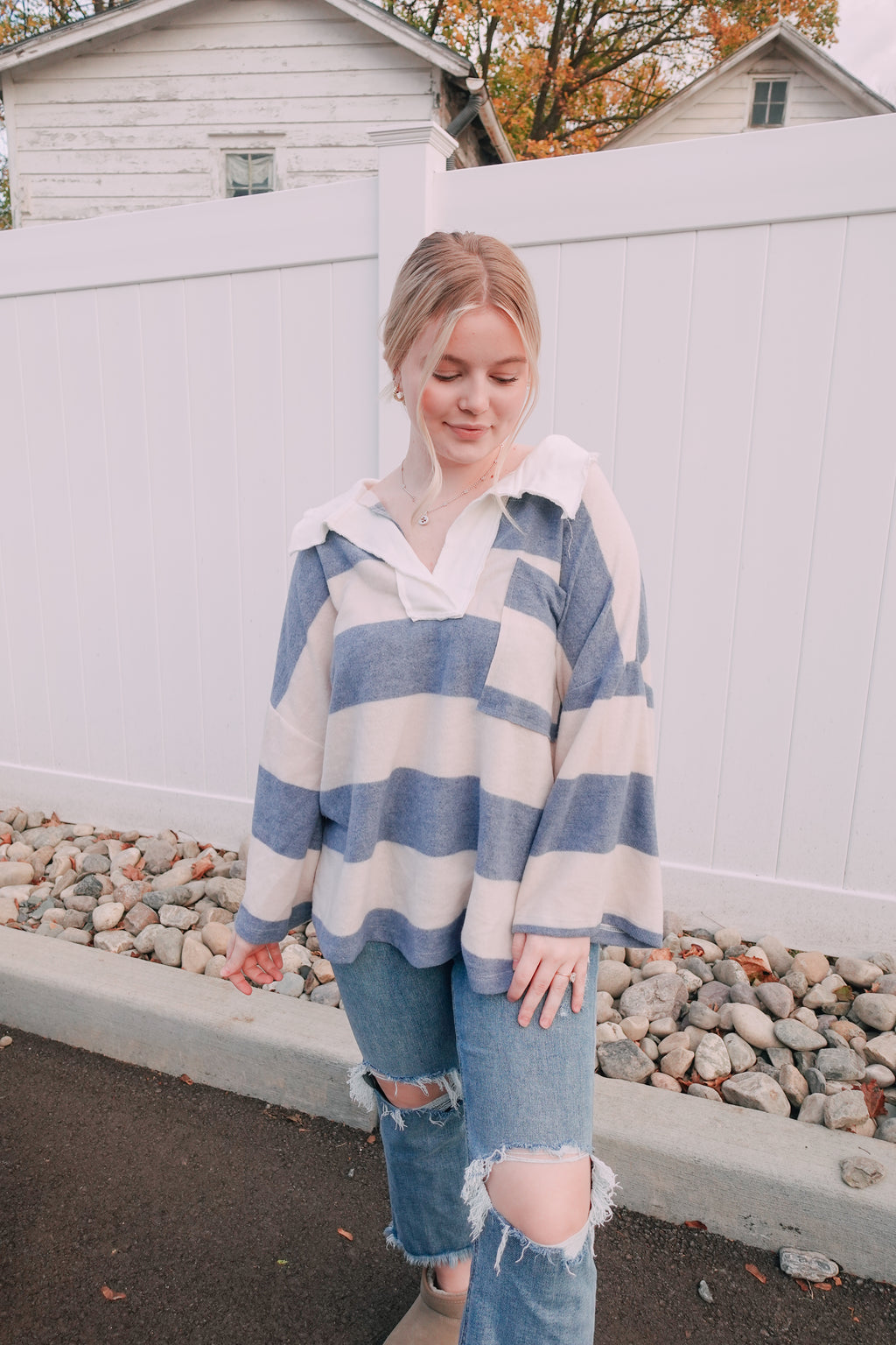 Stay Cozy Oversized Sweater Blue