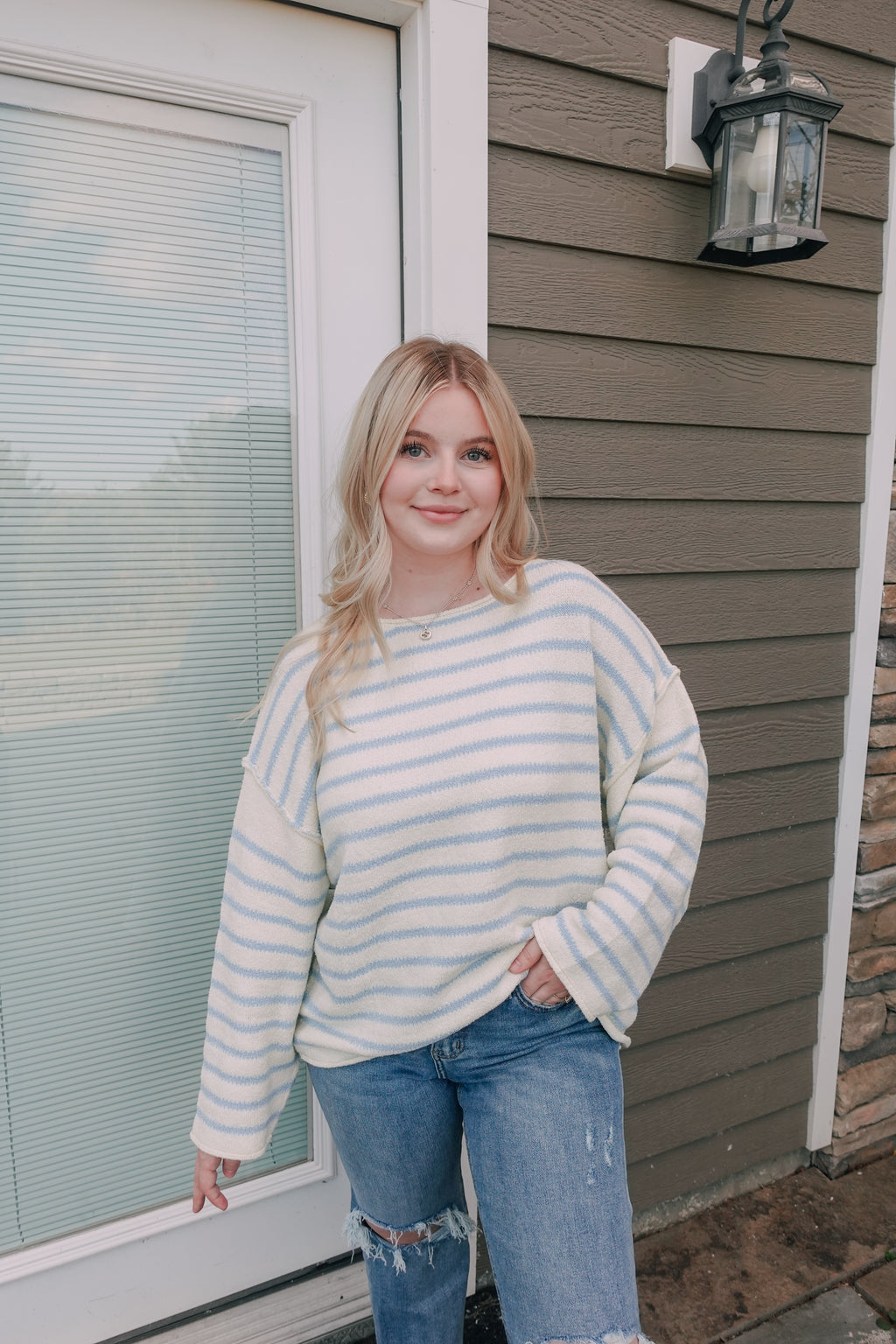 Blueberry Pie Stripped Sweater