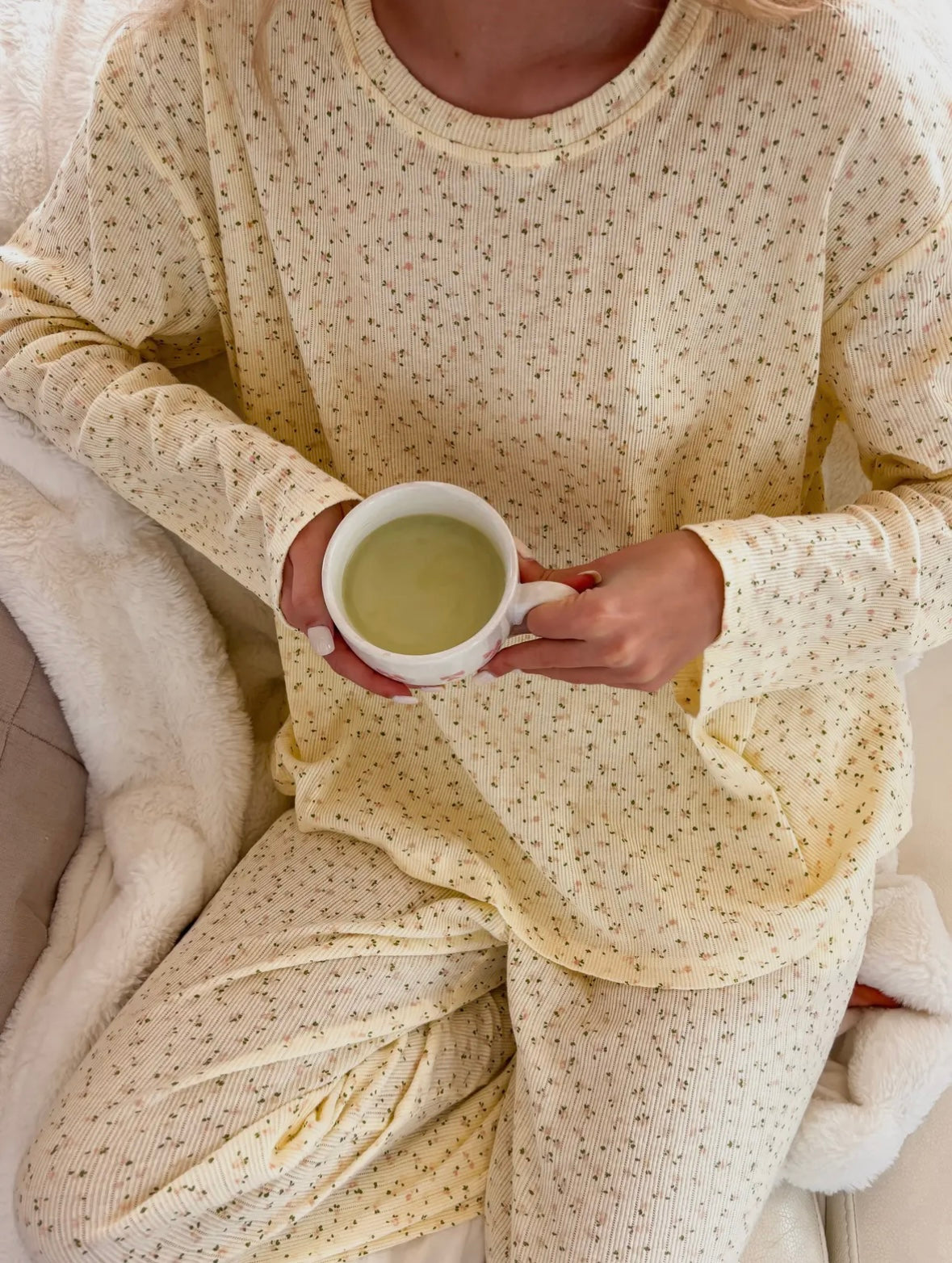 Floral Lemon Lounge Top
