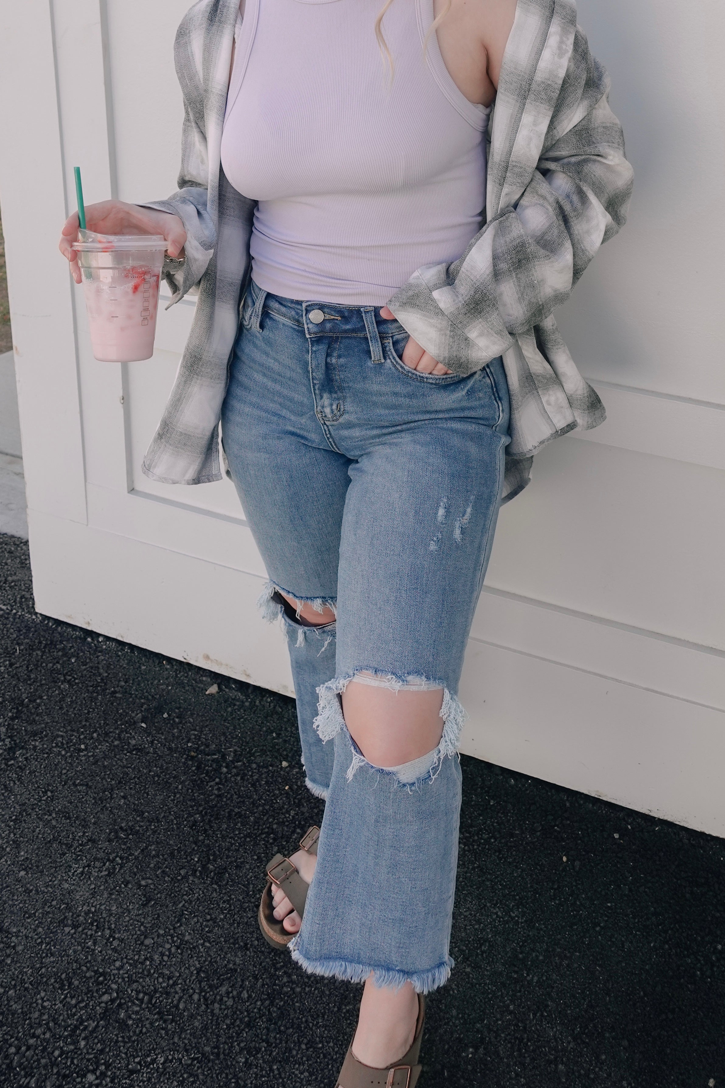 High Rise Distressed Denim