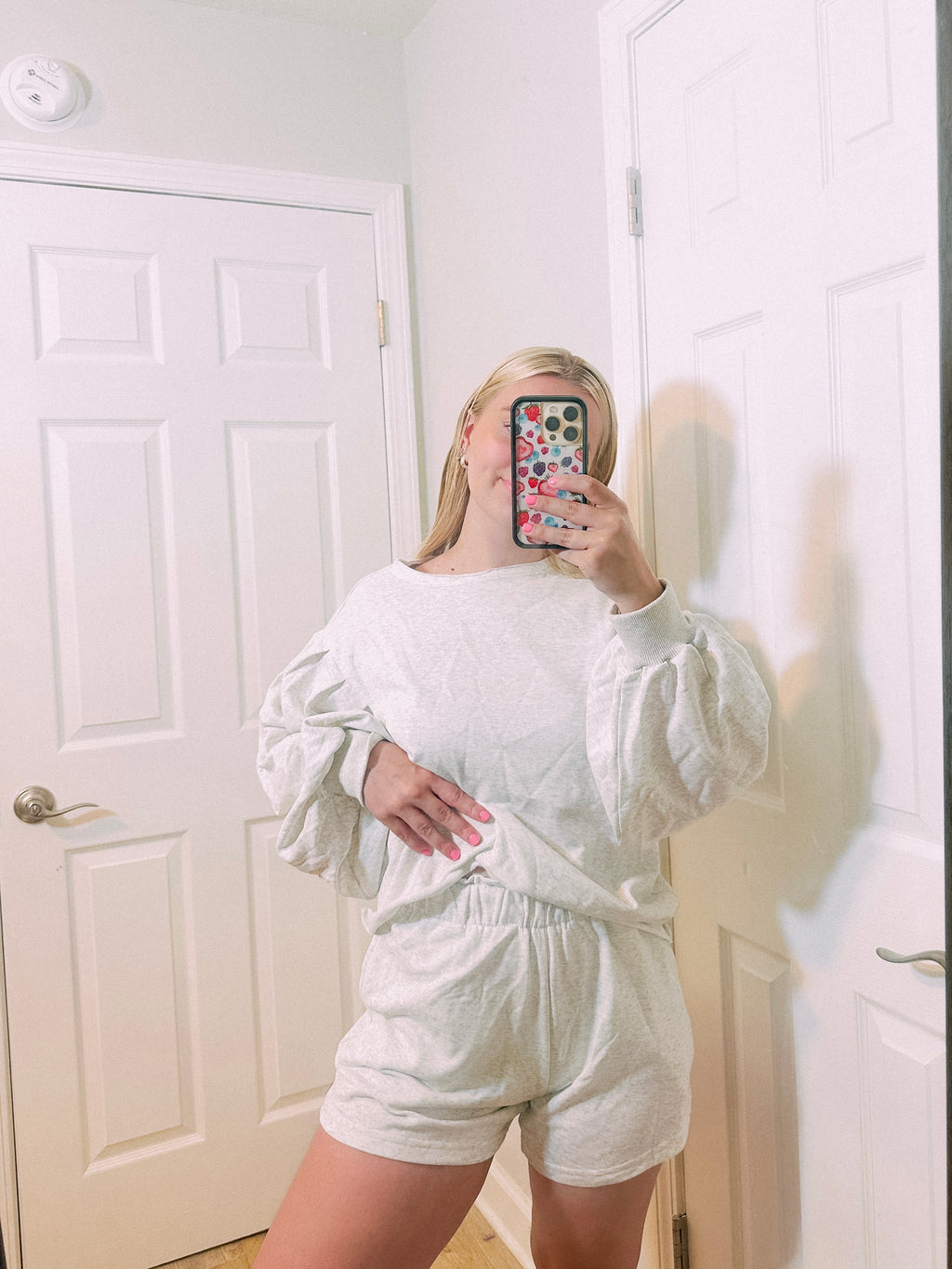 Heather Ash French Terry Top and Shorts Set