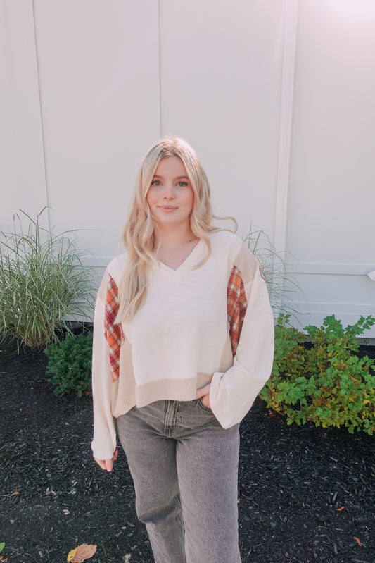 Oatmeal Flannel Top