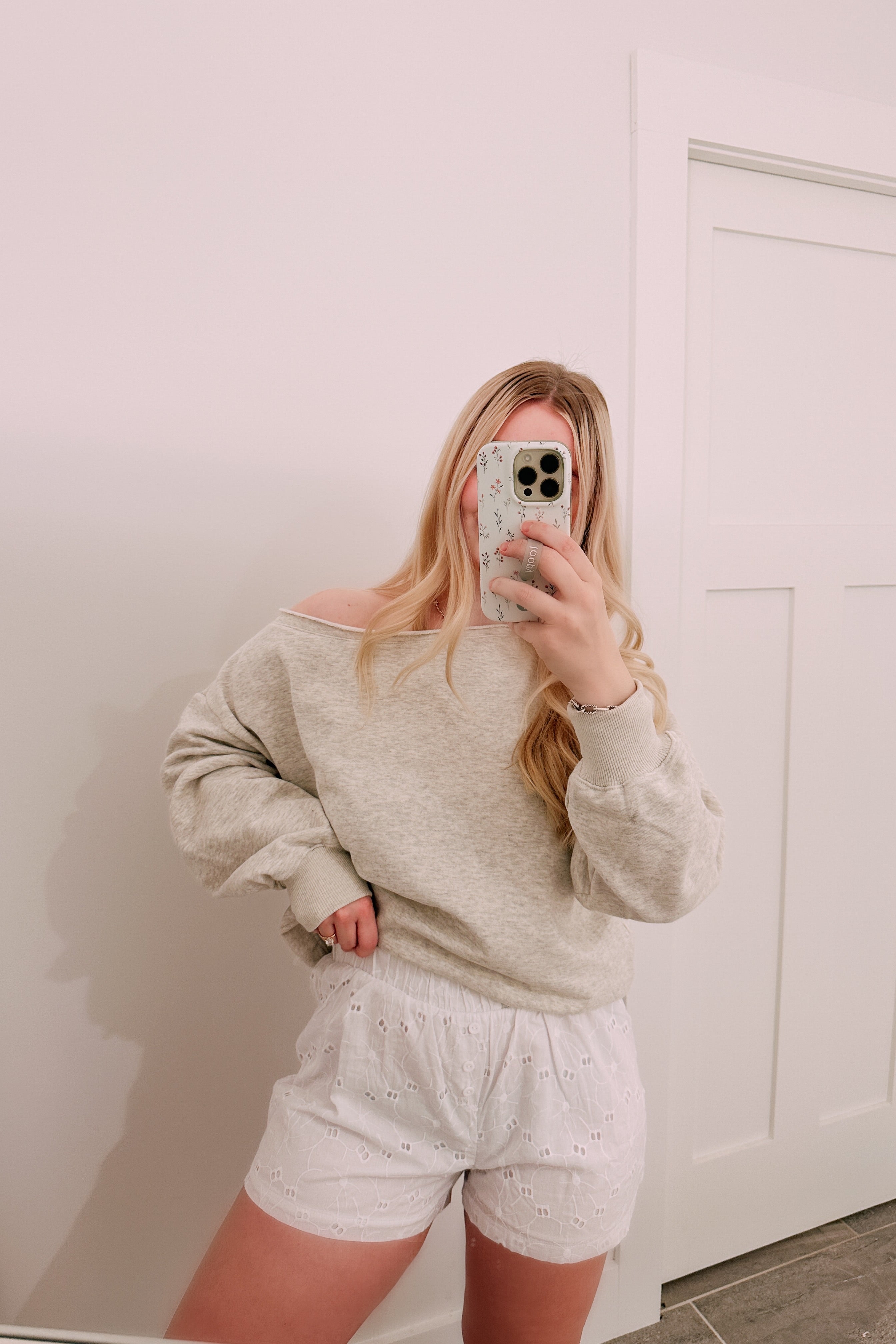 White Floral Boxer Shorts