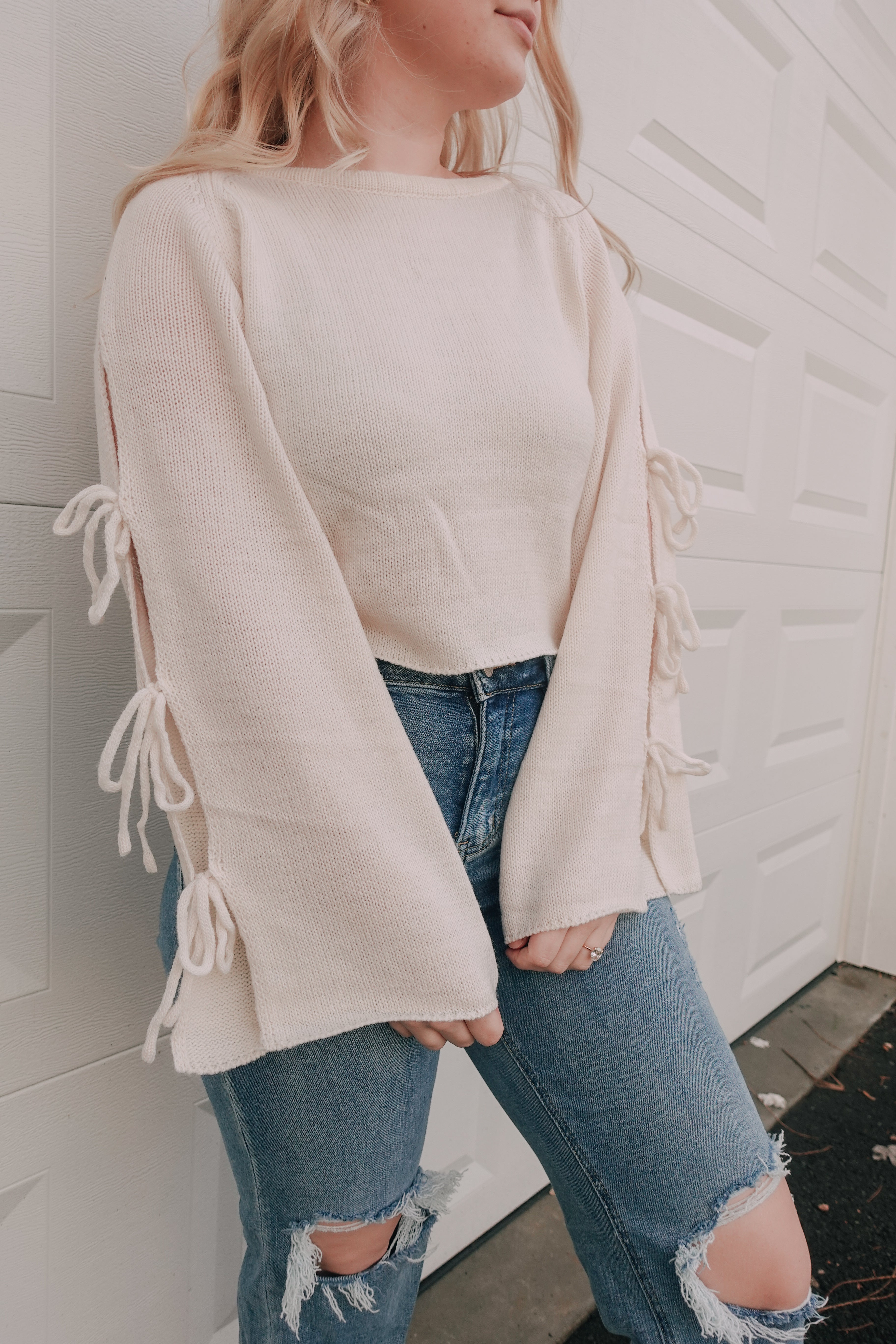 Ivory Ribbon Sweater