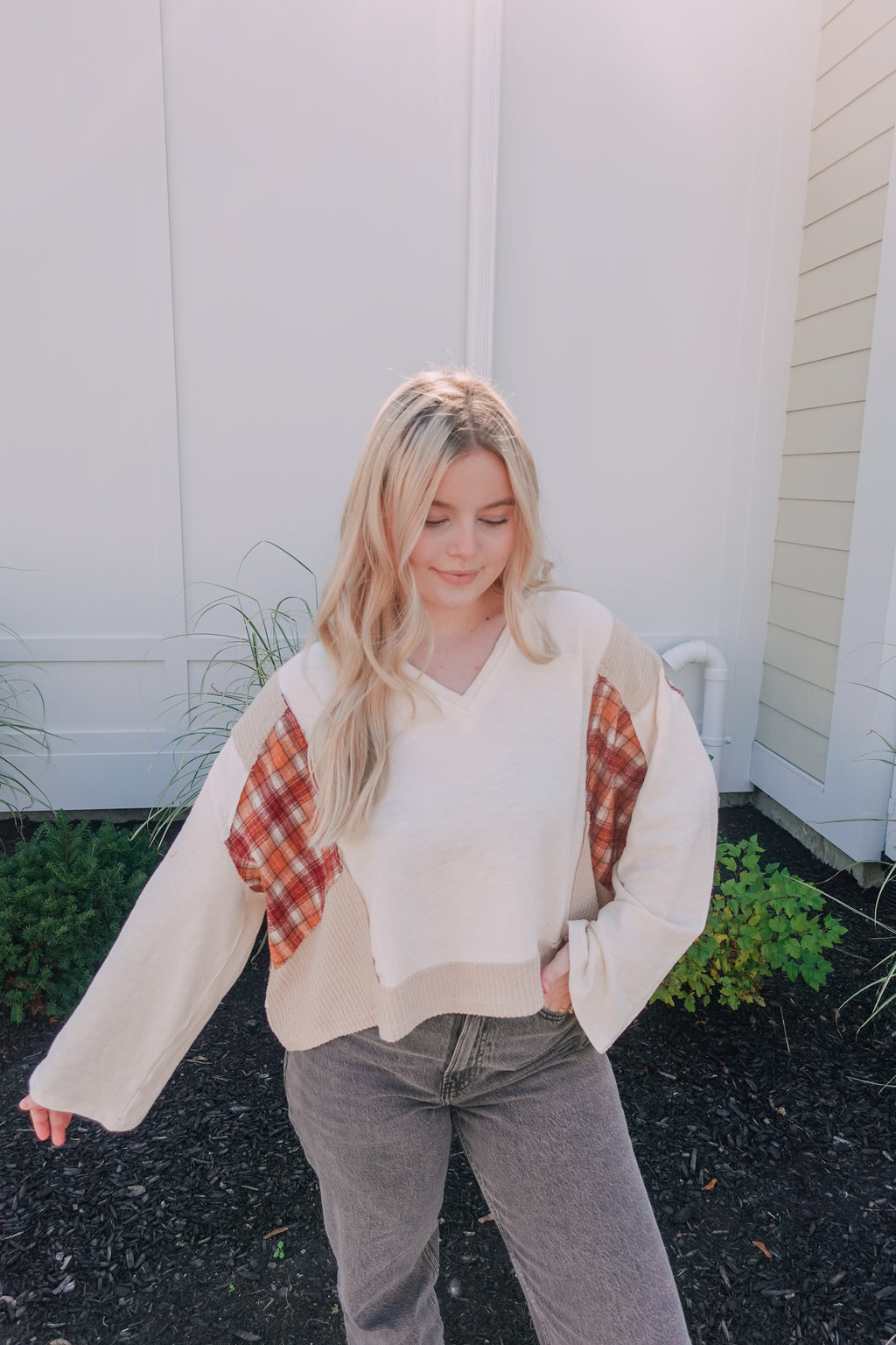 Oatmeal Flannel Top