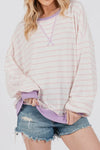 Lavender Stripped Knit Sweater