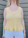 Yellow Knit Ruffled Top