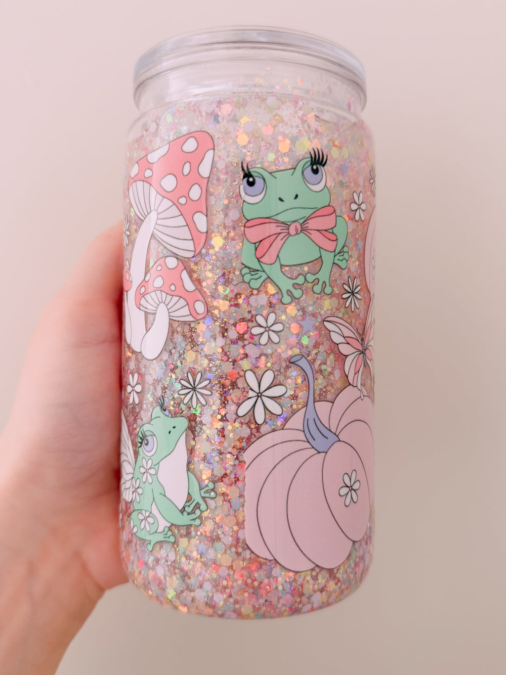Mushroom Frog 16oz Snow Globe - READY TO SHIP (minor flaws)
