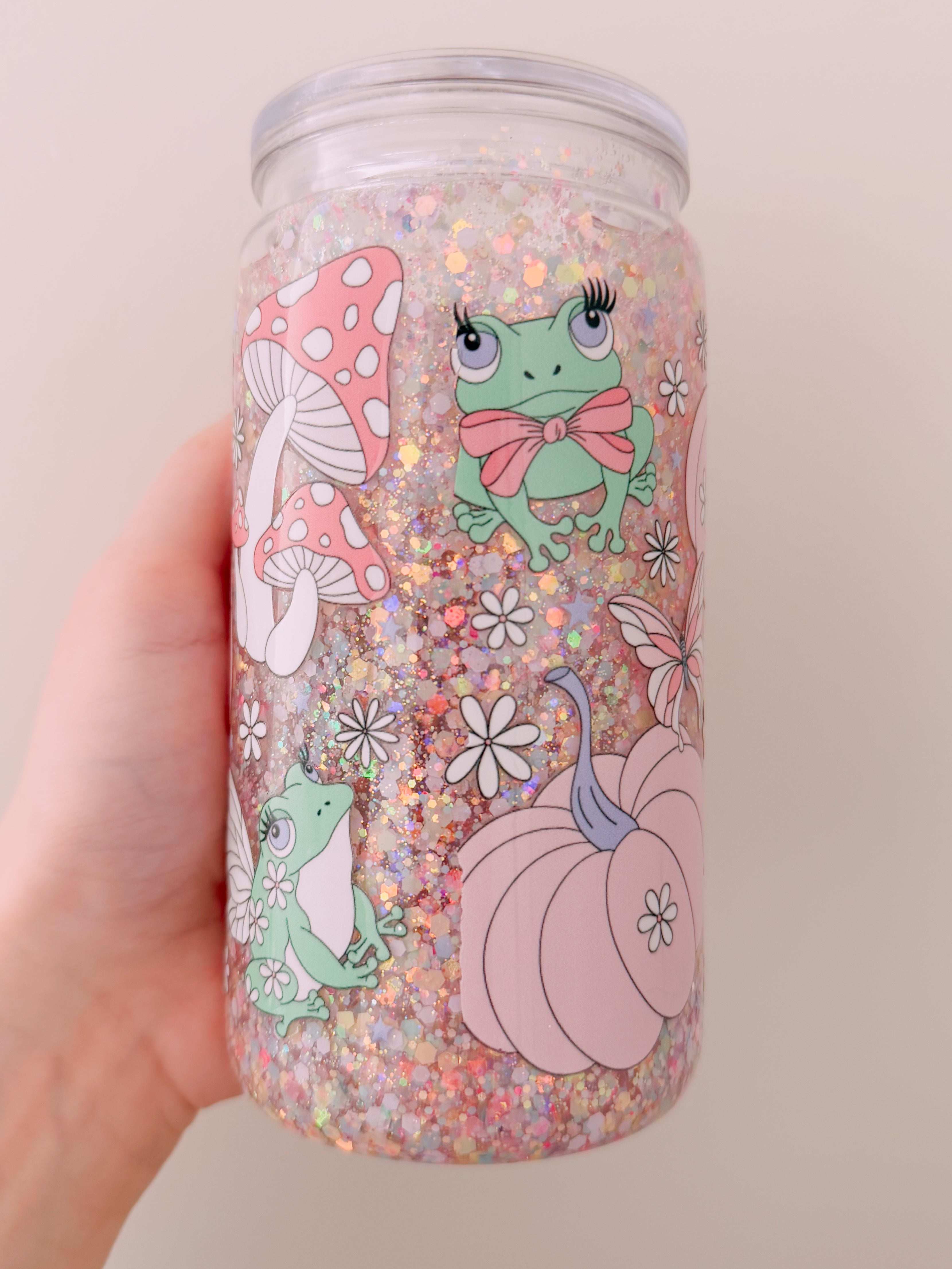 Mushroom Frog 16oz Snow Globe - READY TO SHIP (minor flaws)