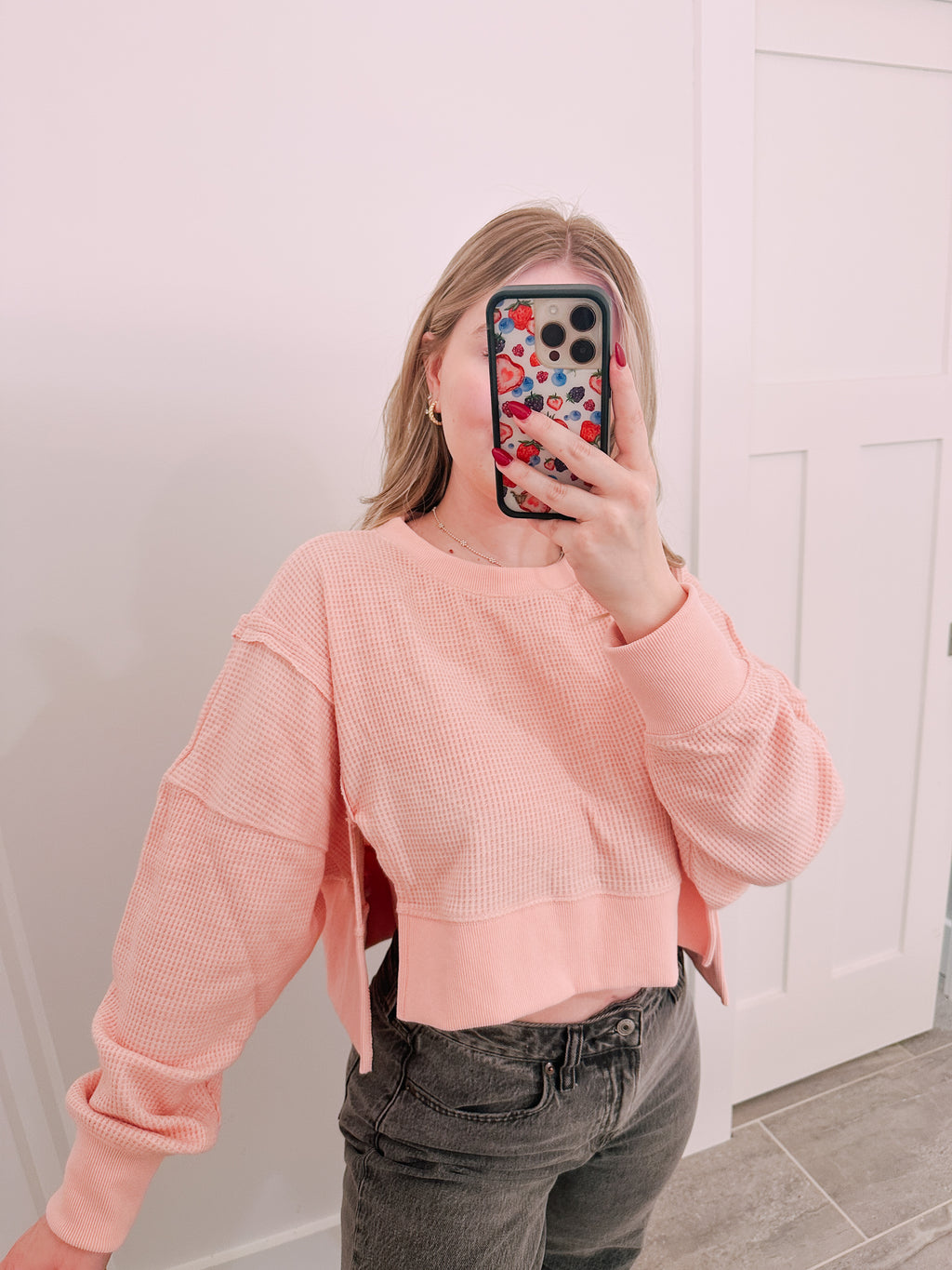 Buttery Soft Cropped Pink Pullover